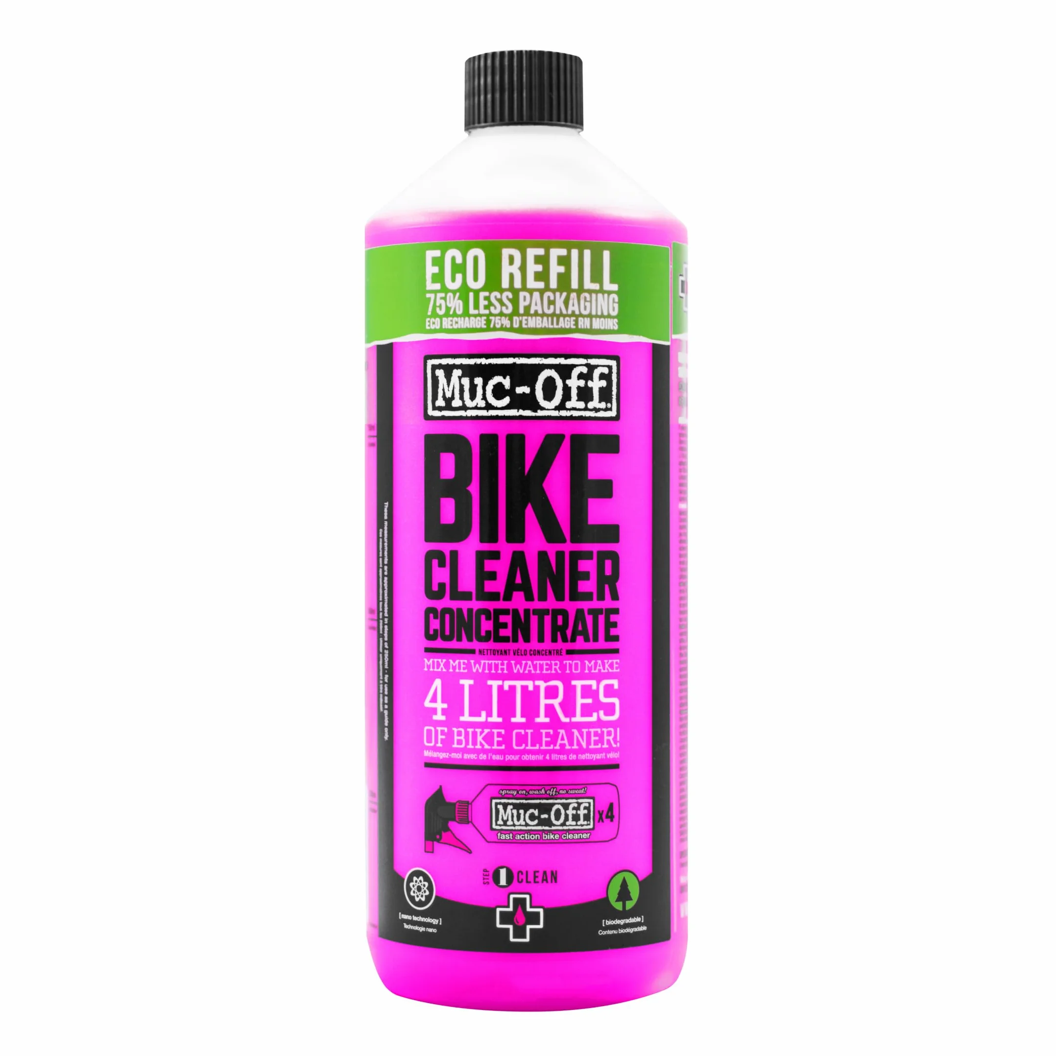 Muc-Off Nano Gel Detergente Bici Concentrato 1 l Ricarica Biodegradabile Azione Rapida