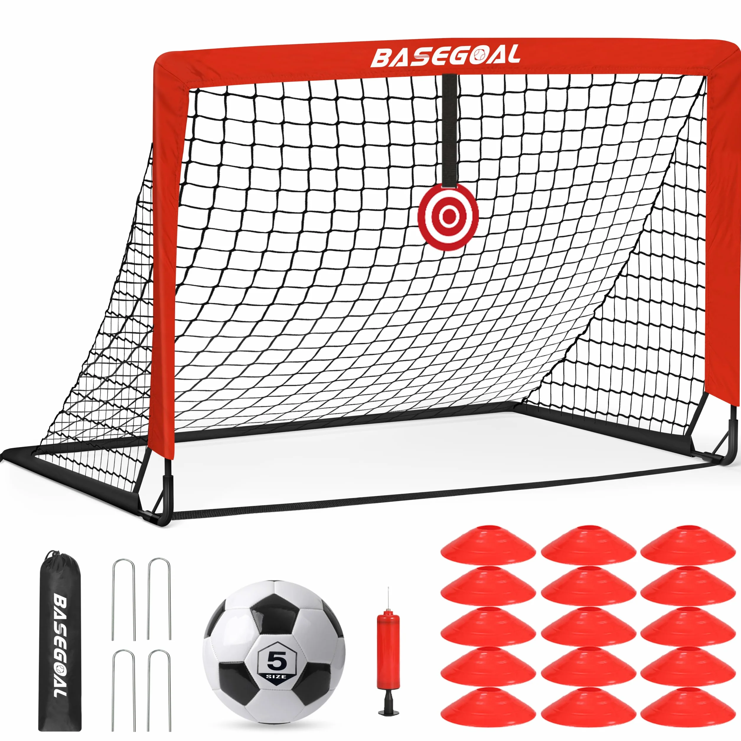 Porta da Calcio 150x120cm con Aste in Fibra di Vetro e Reti per Giardino