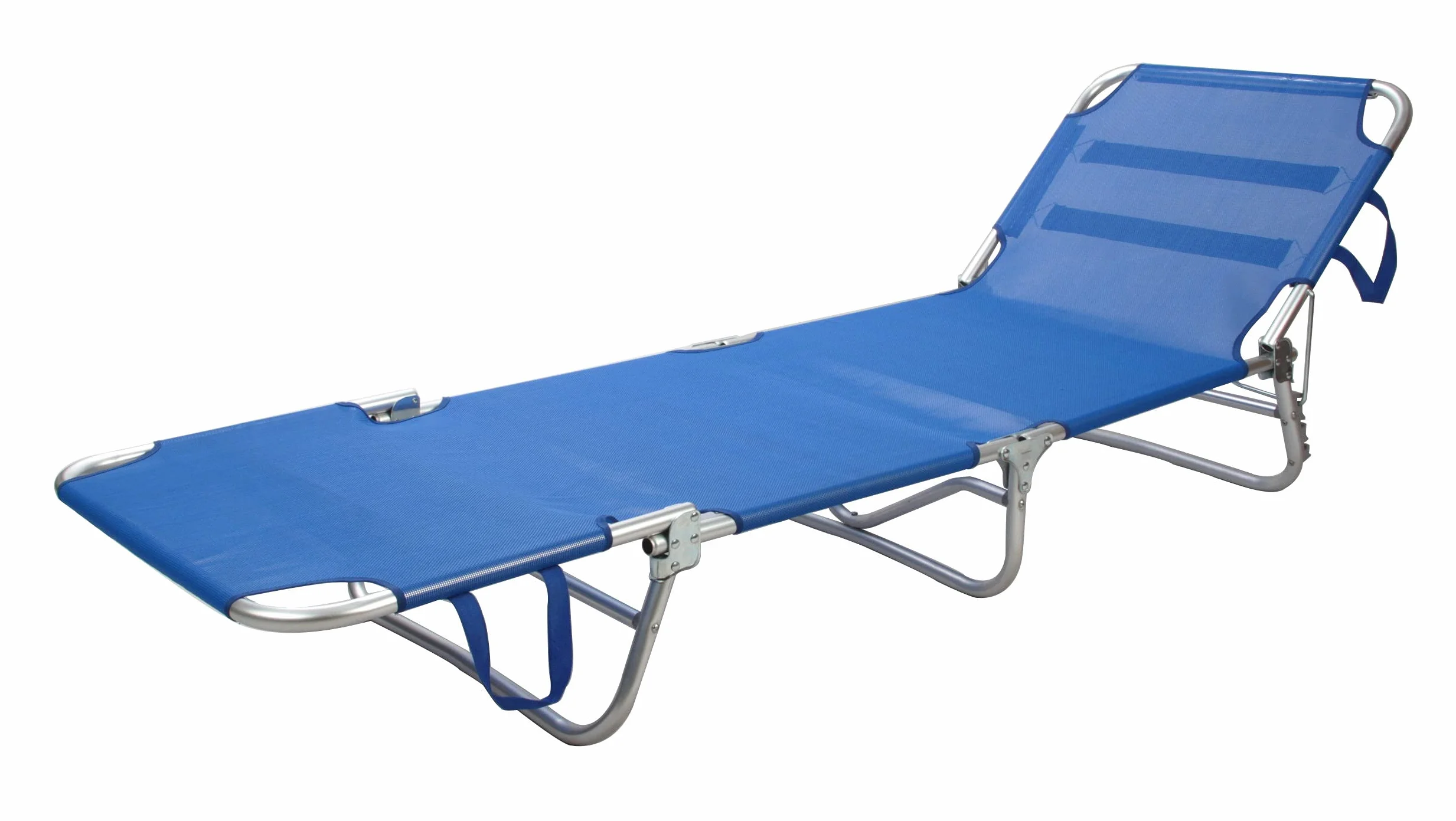 Lettino da spiaggia in alluminio Capri 192x56x24h, sdraio pieghevole in 4, con elastici per un miglior sostegno e pratiche maniglie per il trasporto