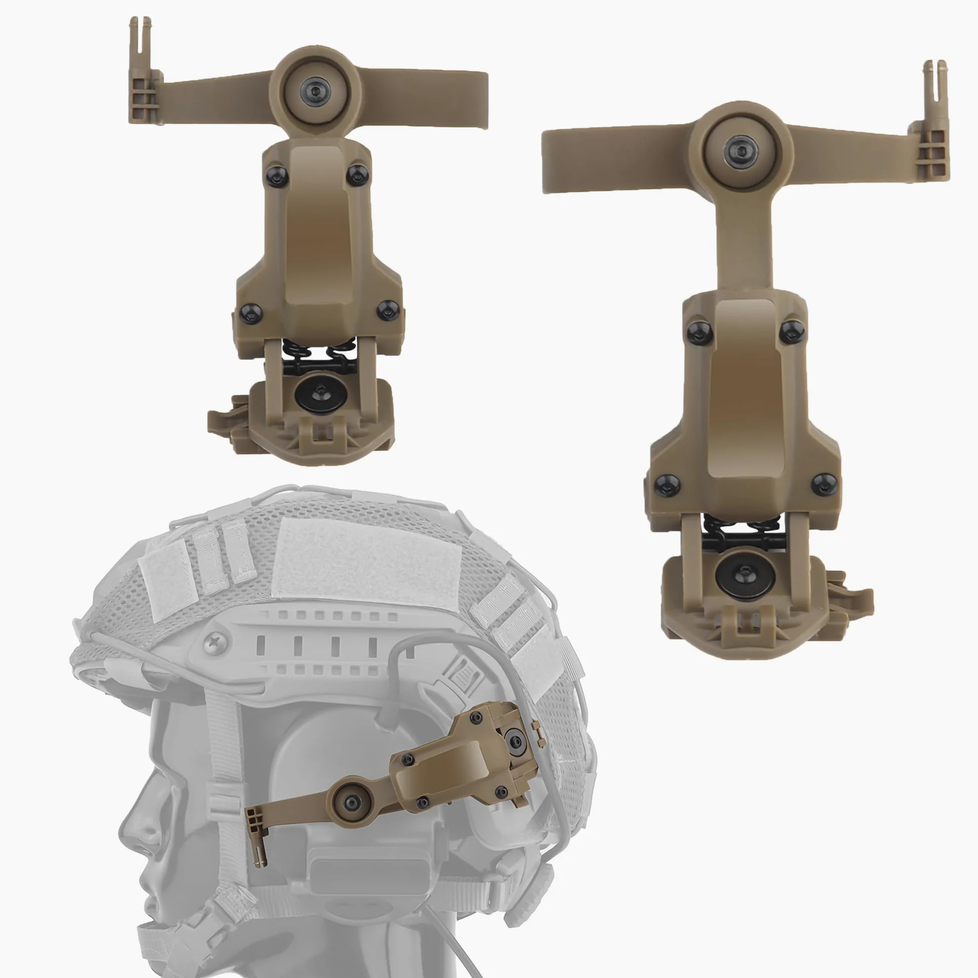 Tactical Headset Adapter Sospensione Cuffie Staffa Rotabile Casco Da Caccia Guida Base Auricolare per le rotaie del casco