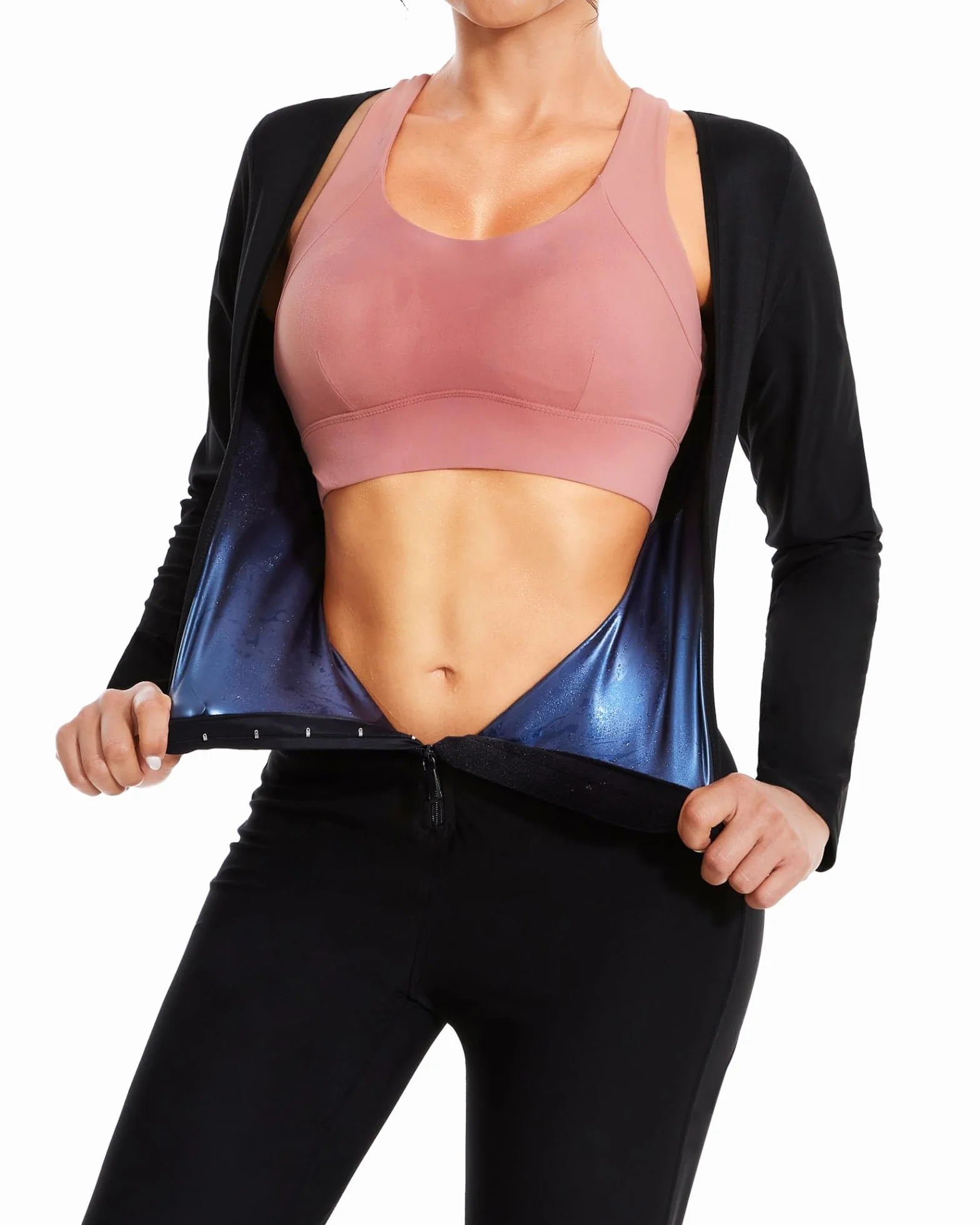 Tuta da sauna donna maniche lunghe dimagrante modellante allenamento