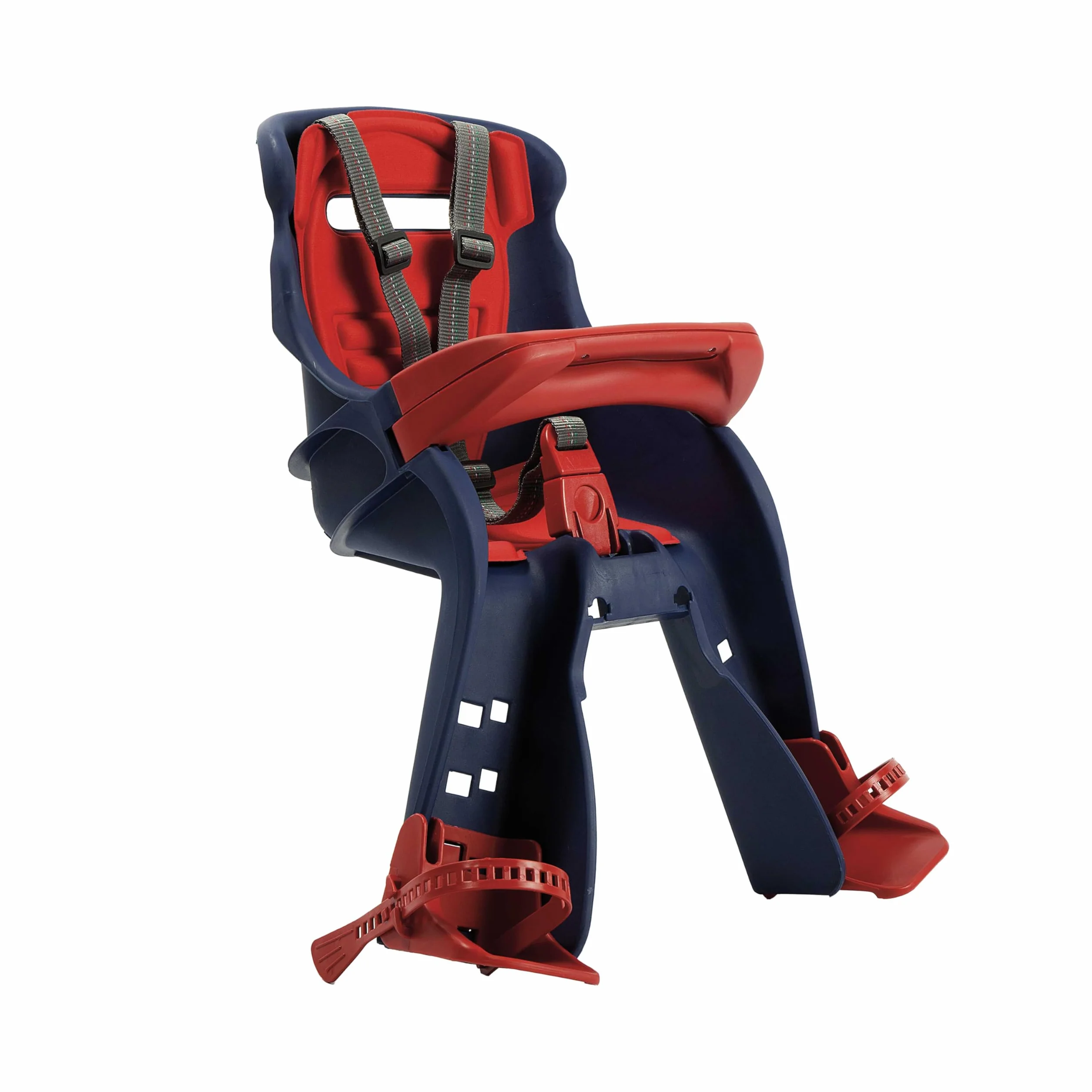 OKBABY Orion Seggiolino Anteriore per Bambini Sicurezza Bicicletta 15 kg Compatibile Elettriche Blu Rosso 54x45x33 cm