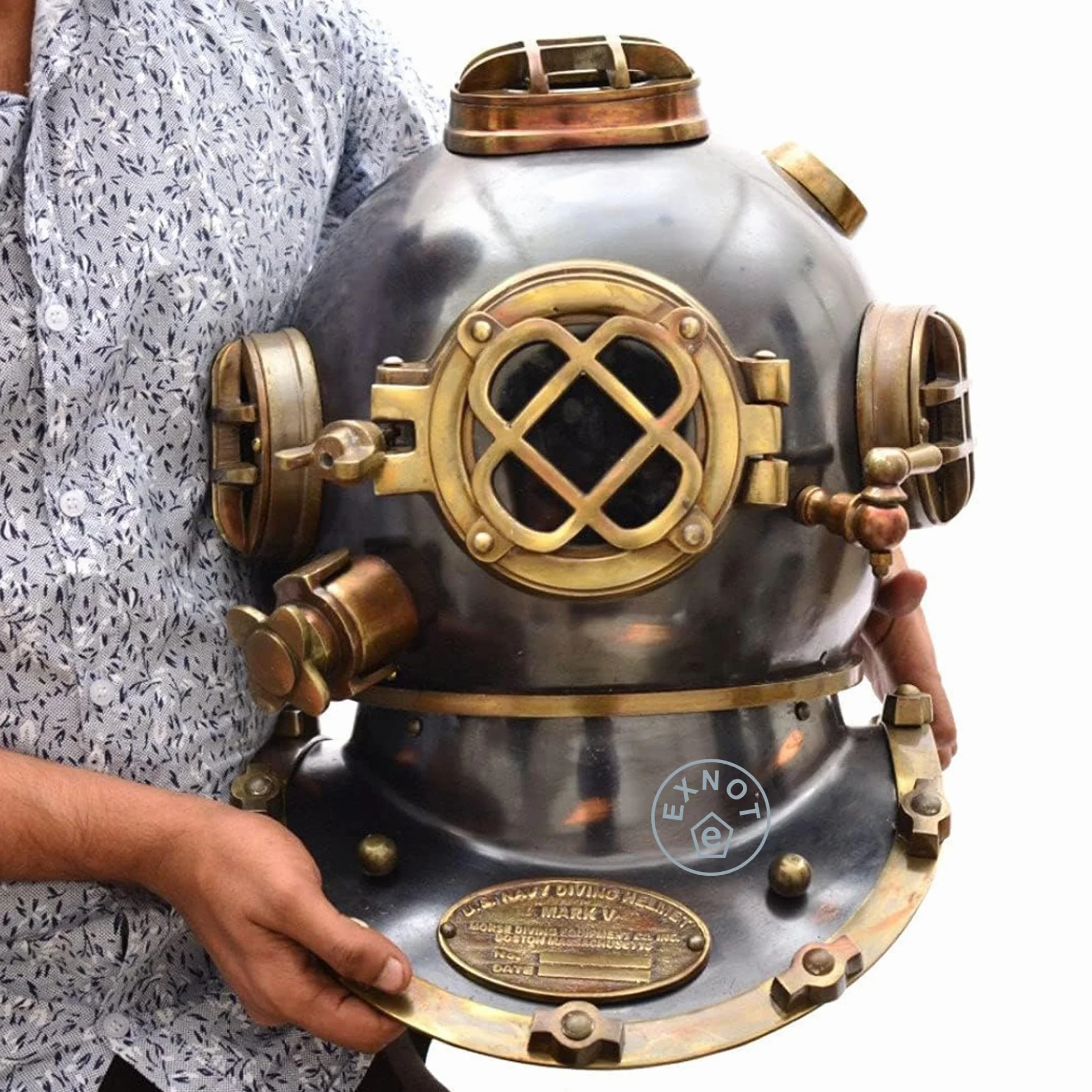 US Navy Mark V Deep Sea Diving Helmet, Antico Scuba Diver Vintage Marine Decorativo 18 NEOARY