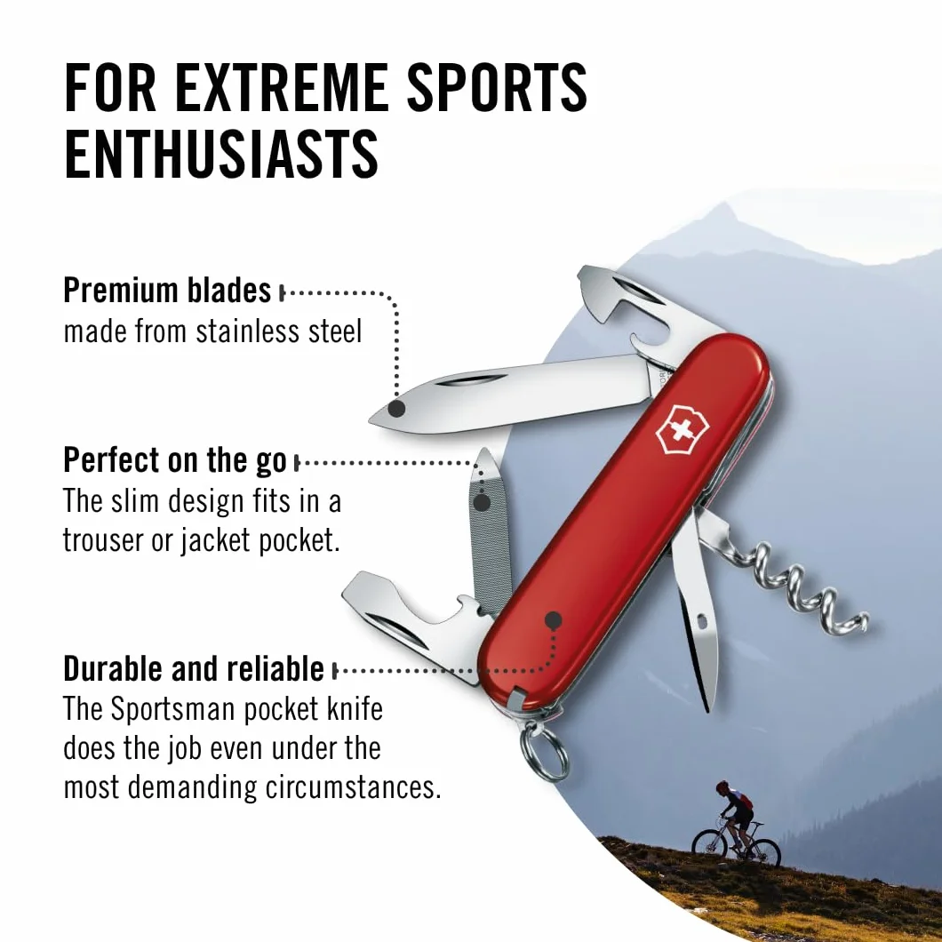 Victorinox Sportsman Coltello tascabile 13 funzioni lama cavatappi lima per unghie