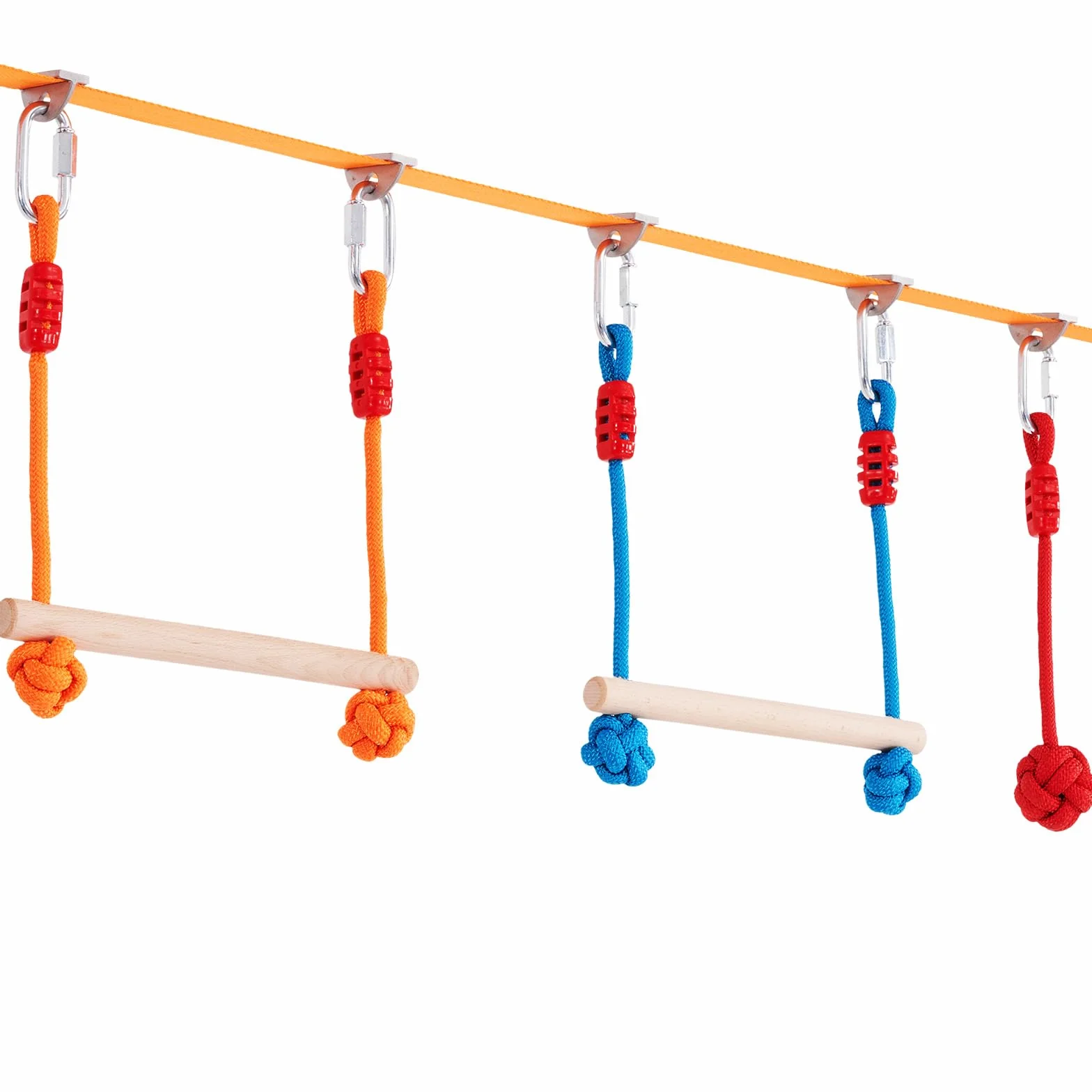 VEVOR Slackline da Arrampicata per Bambini, Kit Percorso a Ostacoli 2x18,29 m 226,8 kg 14 Ostacoli
