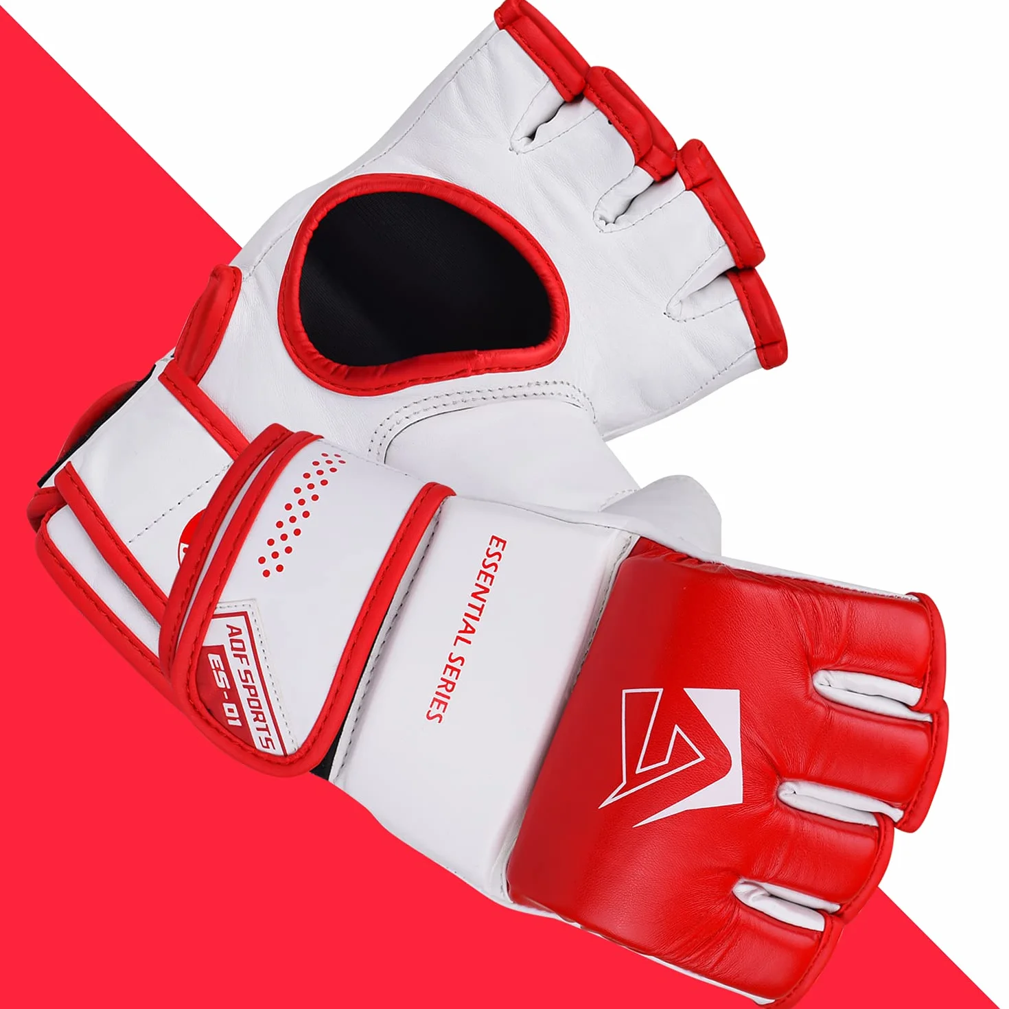 Guantoni da Boxe MMA Palmo Aperto Ecopelle Guantoni per Sacco Allenamento Muay Thai Kickboxing