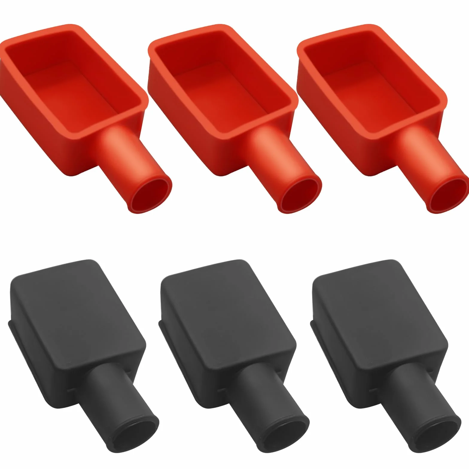 6 Pezzi Copri Terminale Batteria, Protezione Terminale Batteria, Copri Batteria Isolante, Poli Positivo e Negativo in Gomma Morbida Copri Perno Connettore Tappo Montante Superiore per Auto Nave Moto