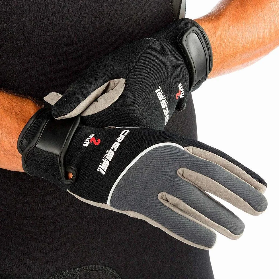 Cressi Tropical Gloves 2mm Guanti Apnea Immersioni Nero Grigio