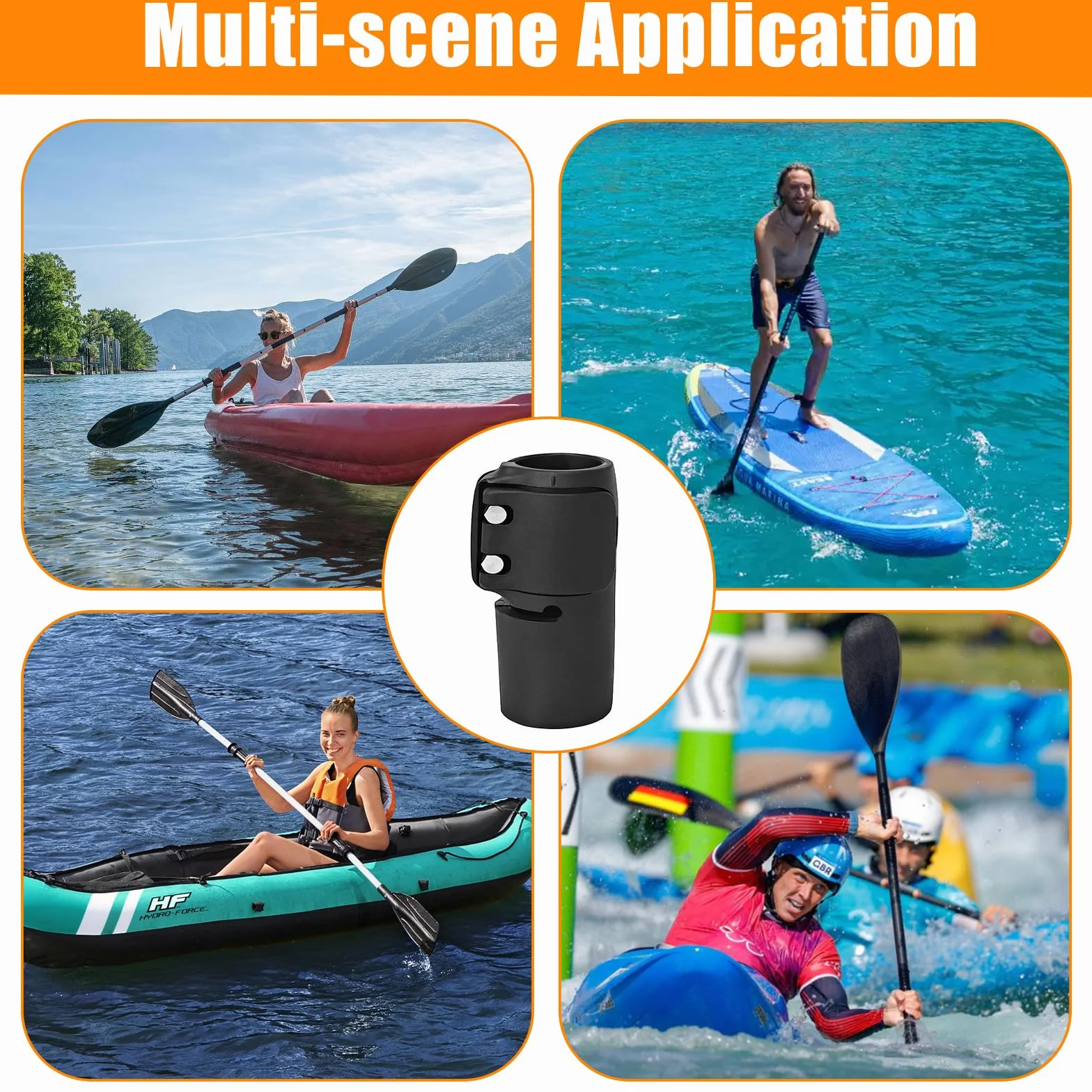 Morsetto Pagaia SUP a Sgancio Rapido, 2 Clip PVC, Rilascio Rapido con Serratura da Surf