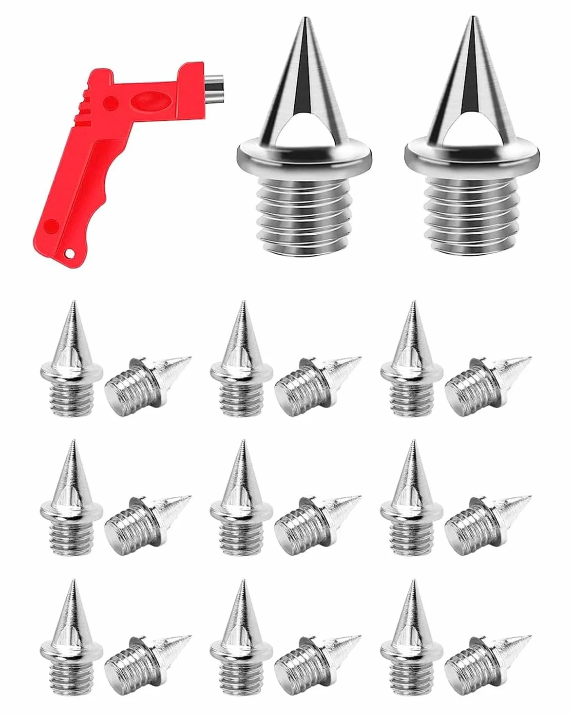 Punte per Scarpe 6 mm Chiave a Spillo, Punte d'Acciaio Piramide Sostituzione per Scarpe Atletiche
