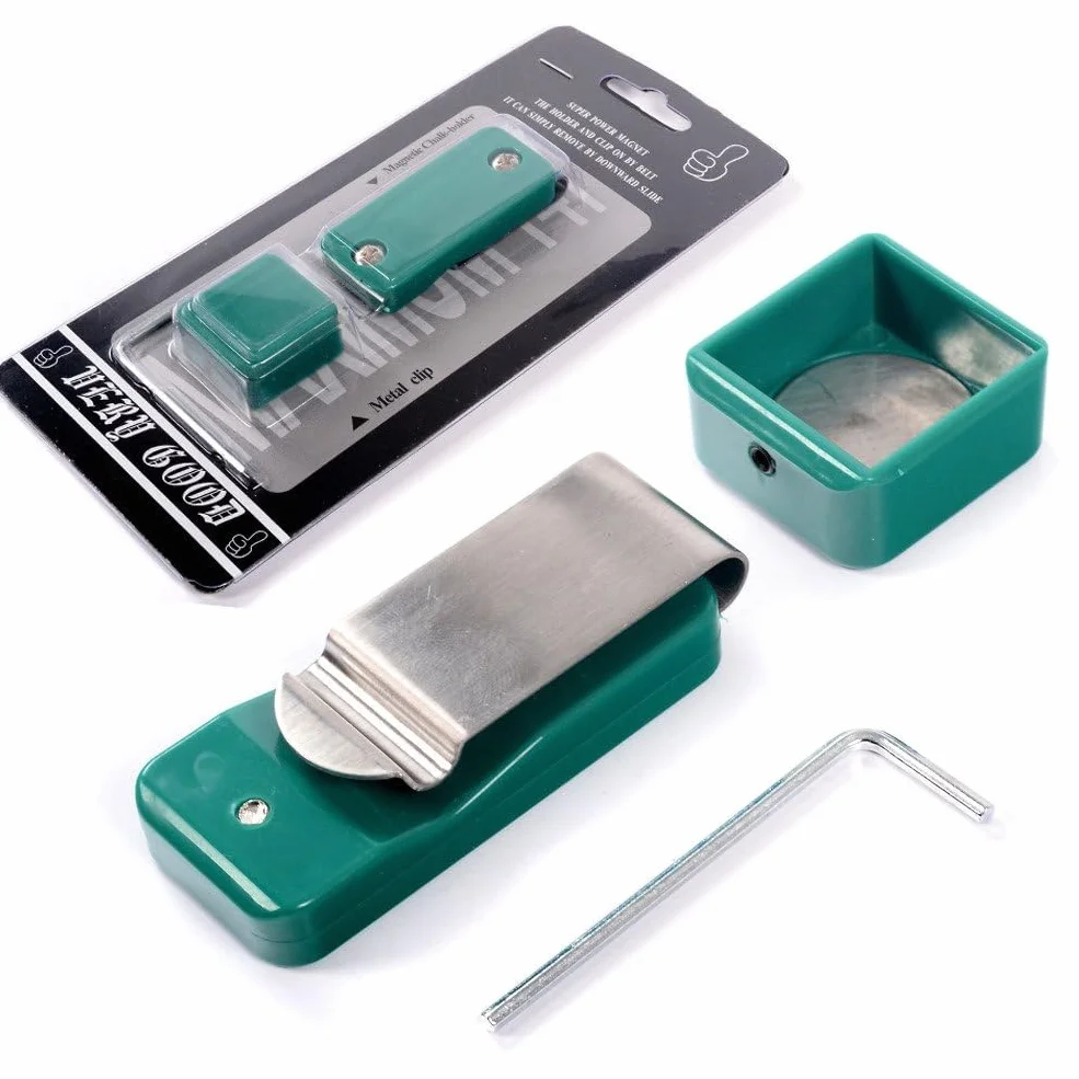 CUESOUL Biliardo Snooker Pool Cue Magnetico Chalk Holder con Clip da Cintura