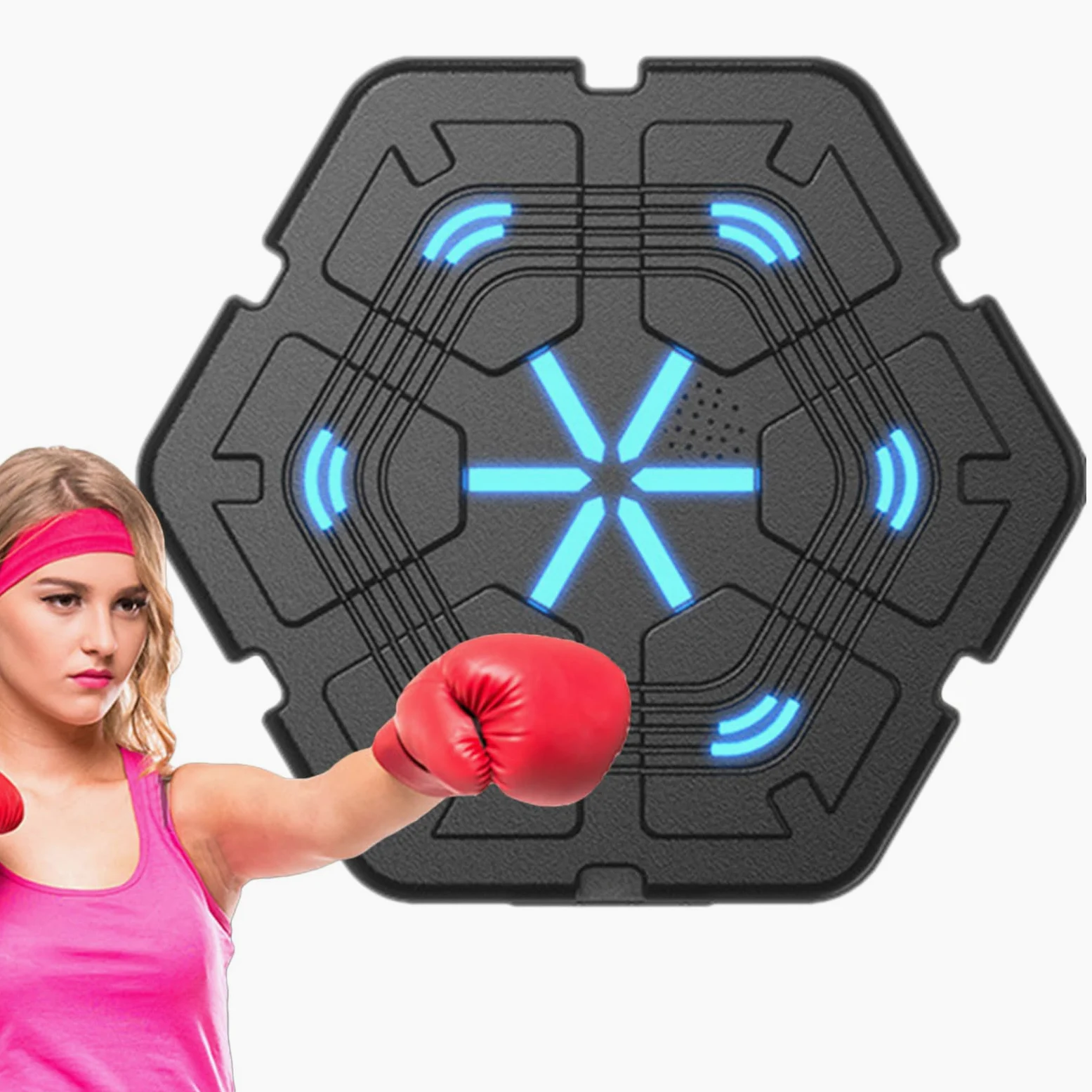Generico Macchina per Boxe Musicale Pannelli Digitali da Parete | Macchina Da Pugno Musicale Pannelli Da Pugni Ricaricabile 2000mAh Per Adulti Allenamento Concentrazione Coordinazione