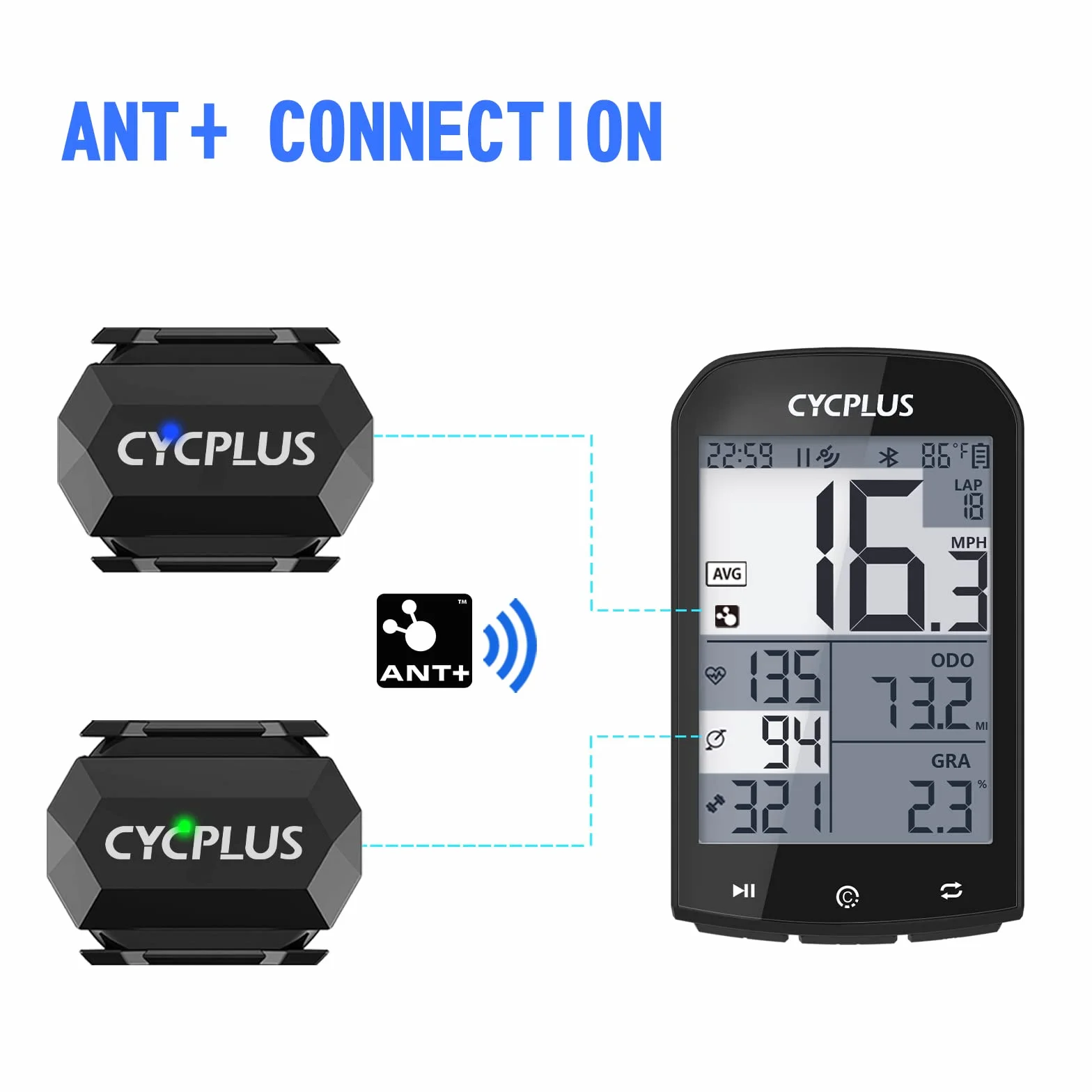 CYCPLUS Sensore di cadenza bicicletta velocità Dual Modulo Bluetooth ANT+