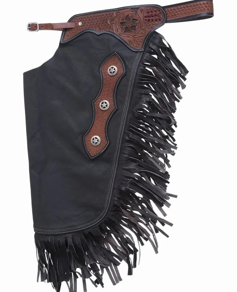 Chinks pelle western carré lavorato uomo donna bambino ST-021