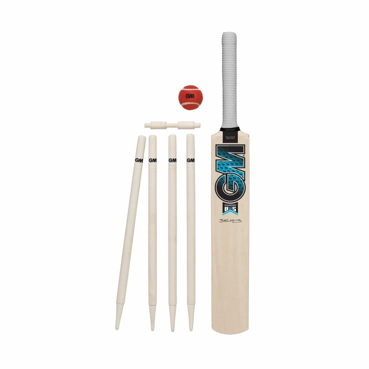 Gunn & Moore GM Young Gunn Cricket Set Diamond Bat Soft Ball Gloves Stumps Bail Carry Bag Size 1 3 5