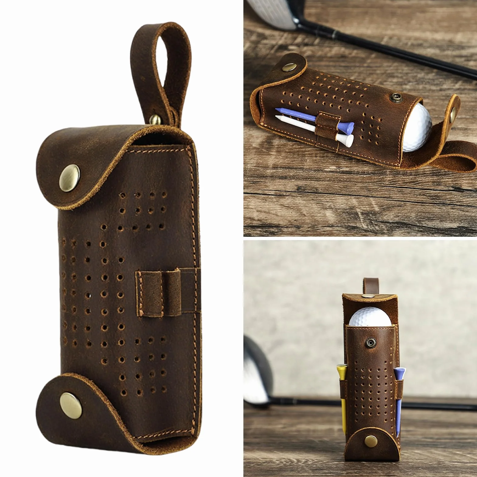 Borsa da golf in pelle 3 scomparti custodio uomo donna