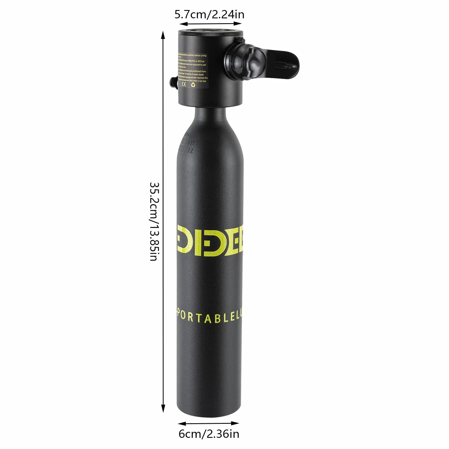 Bombola subacquea 3000 PSI 0,5 L Lung Tank Attrezzatura subacquea