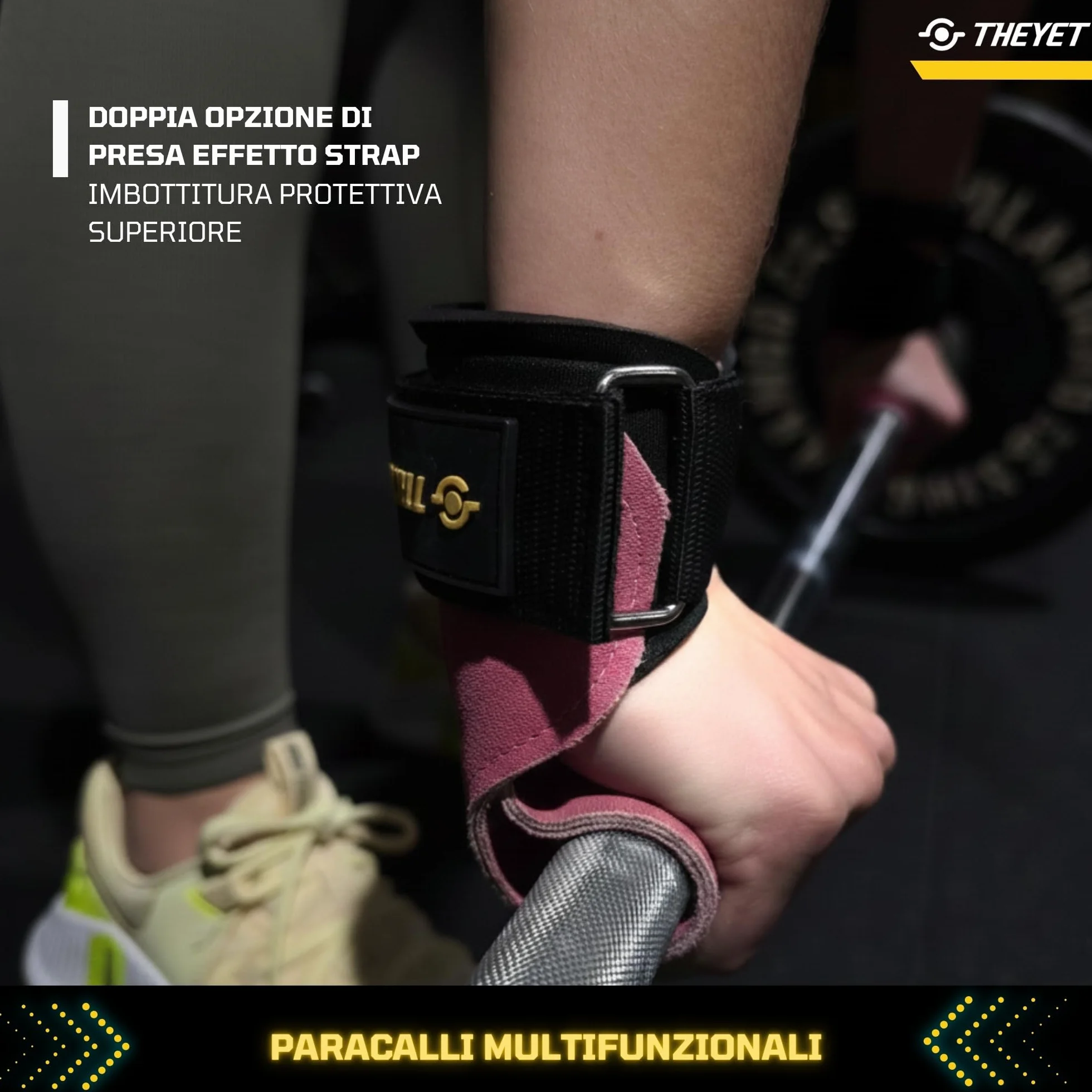 Guanti da Palestra Crossfit in Pelle Senza Fori per Uomo e Donna Protezione Mani Trazioni Pesi