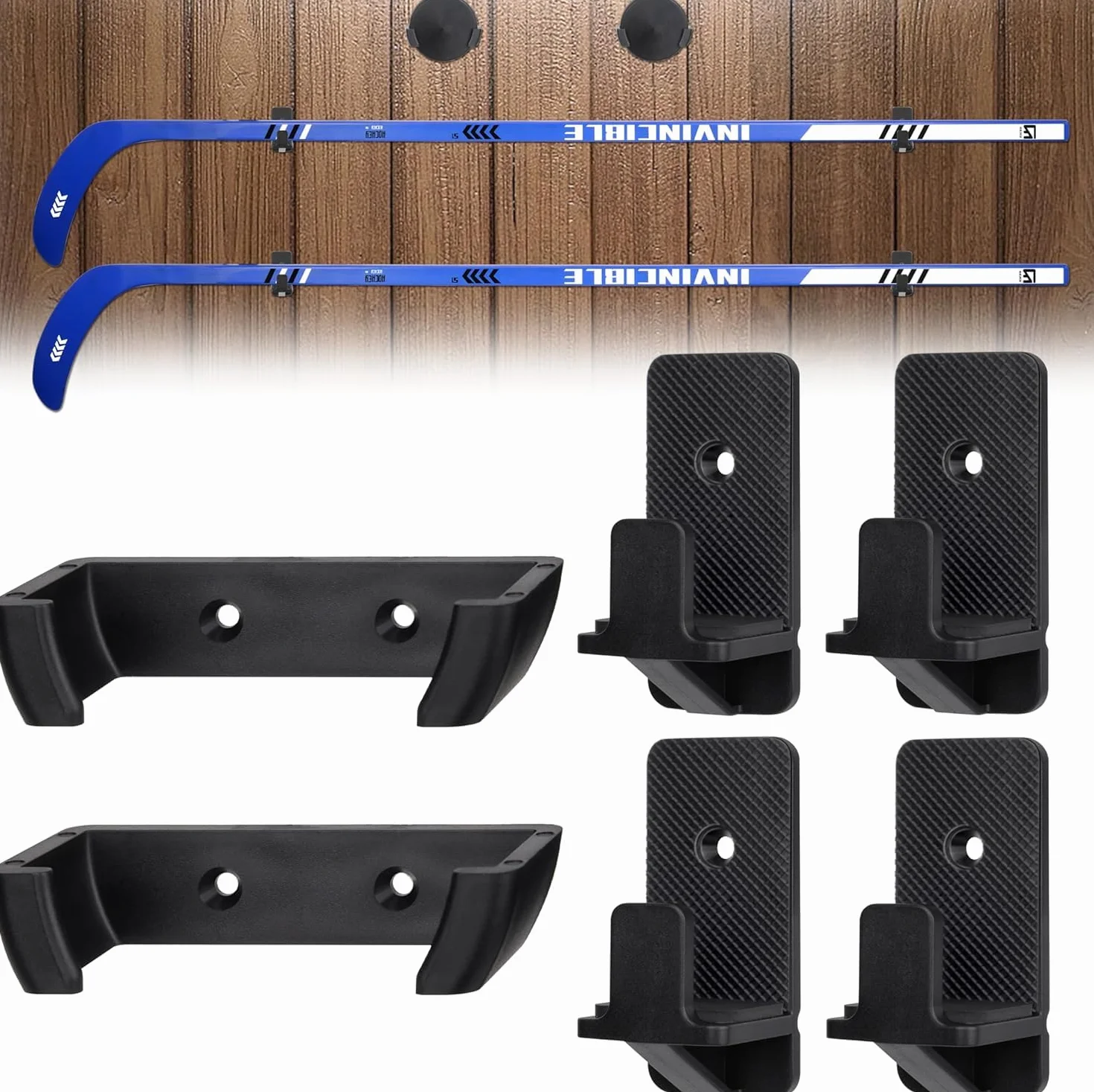 BOOSTEADY Set di Supporto da Parete per Mazze da Hockey e Dischi, Espositore per Decorazione e Conservazione