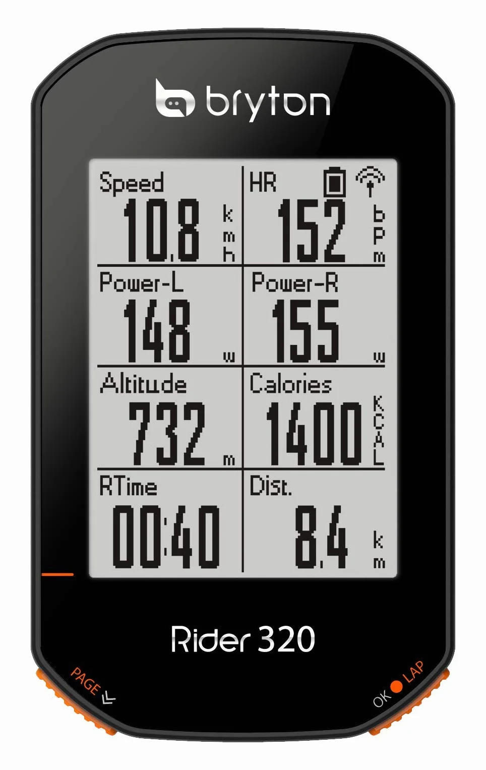 Bryton Rider 320E Ciclo Computer GPS 2.3" Nero