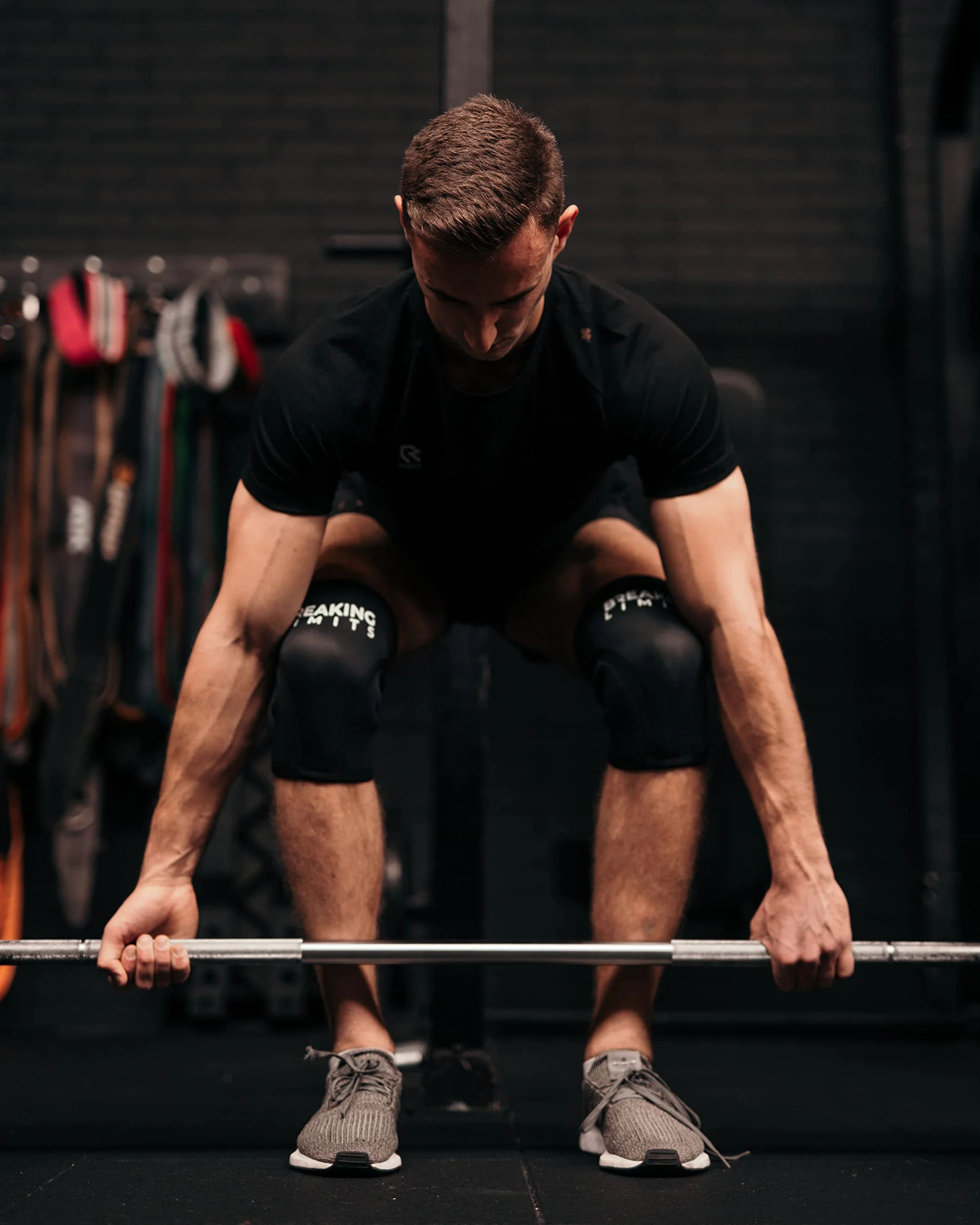 Ginocchiera Powerlifting Neoprene 7 mm M - Ginocchiere Palestra a Compressione per Allenamento Pesi Crossfit Squat