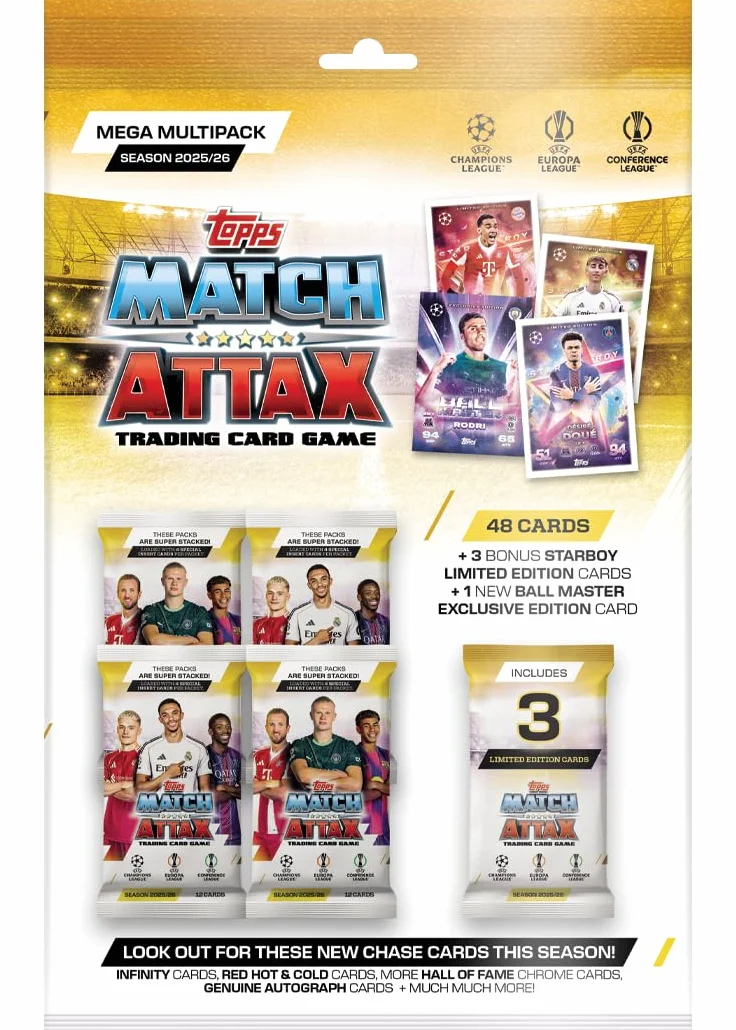 Topps UCC Match Attax 2025/26 Mega Multipack 48 carte + 3 Star Boy LE + Ball Master LE