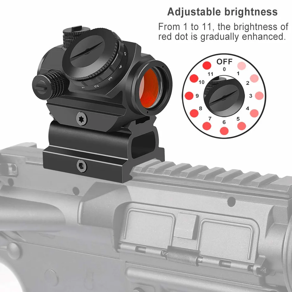 Feyachi RDS-22 Red Dot Softair 2MOA 1x22 mm Mirino Tattico per Guida 20mm/22mm Weaver/Picatinny