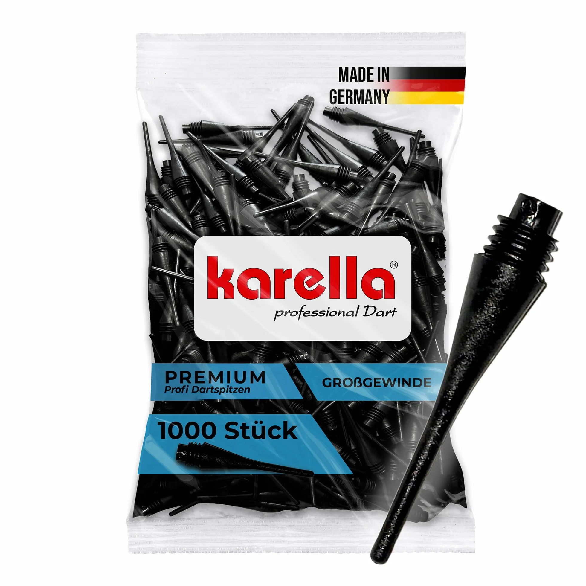 Karella Punte morbide Premium 1/4 BSF Filettatura Grande 1000 Pezzi Nero