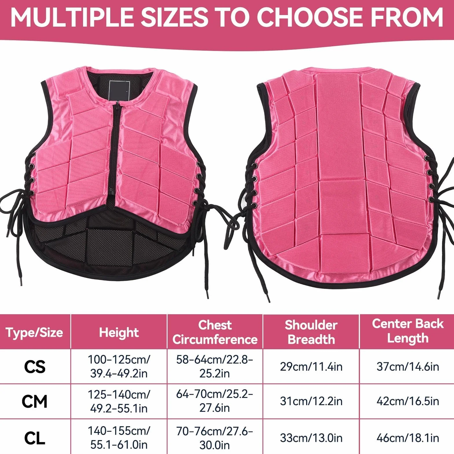 Gilet equestre per Bambini, Gilet Protettivo equestre Unisex Imbottito per Equitazione Equipaggiamento Protettivo Gilet Protettivo per Allenamento per Equitazione, Gilet Sicuro
