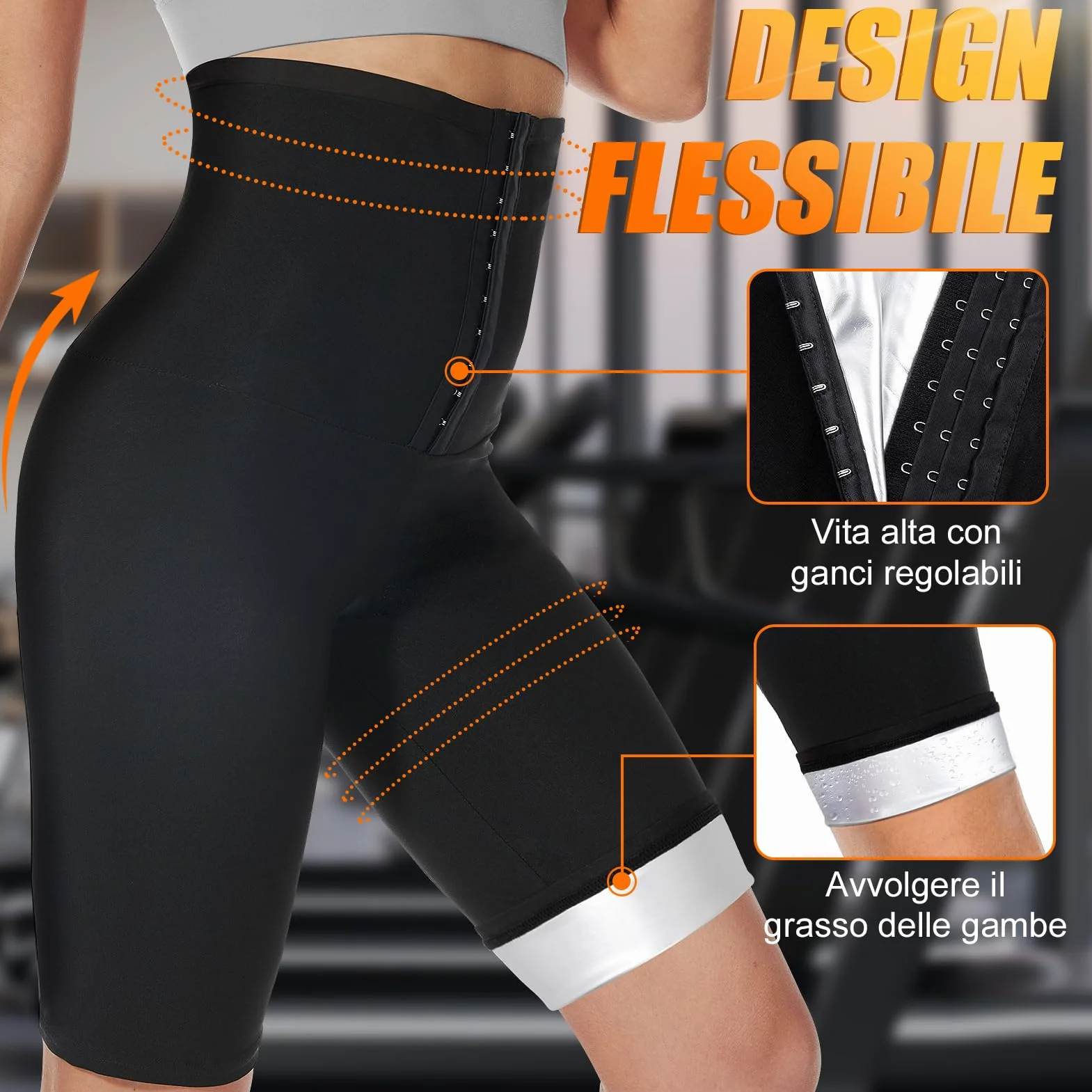 Kiiwah Pantaloni Dimagranti Donna Sauna Vita Alta Leggins Sportivi Tuta Per Sudare Snellenti Yoga Corsa