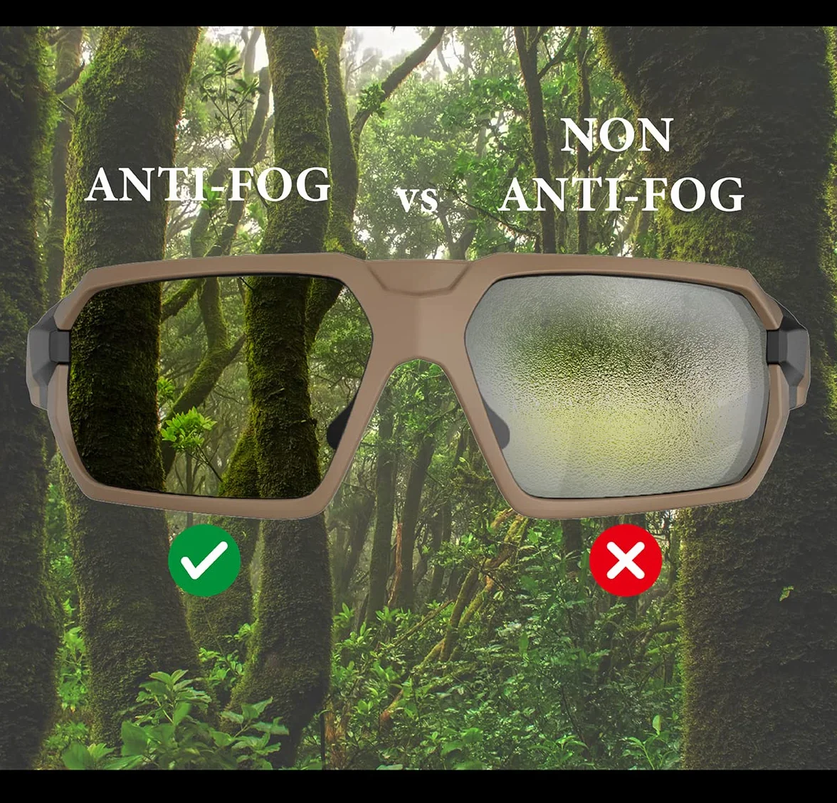 HTS HUNTERSKY Safety Glasses ANSI Z87.1 Anti Fog Scratch Resistant Clear Shooting
