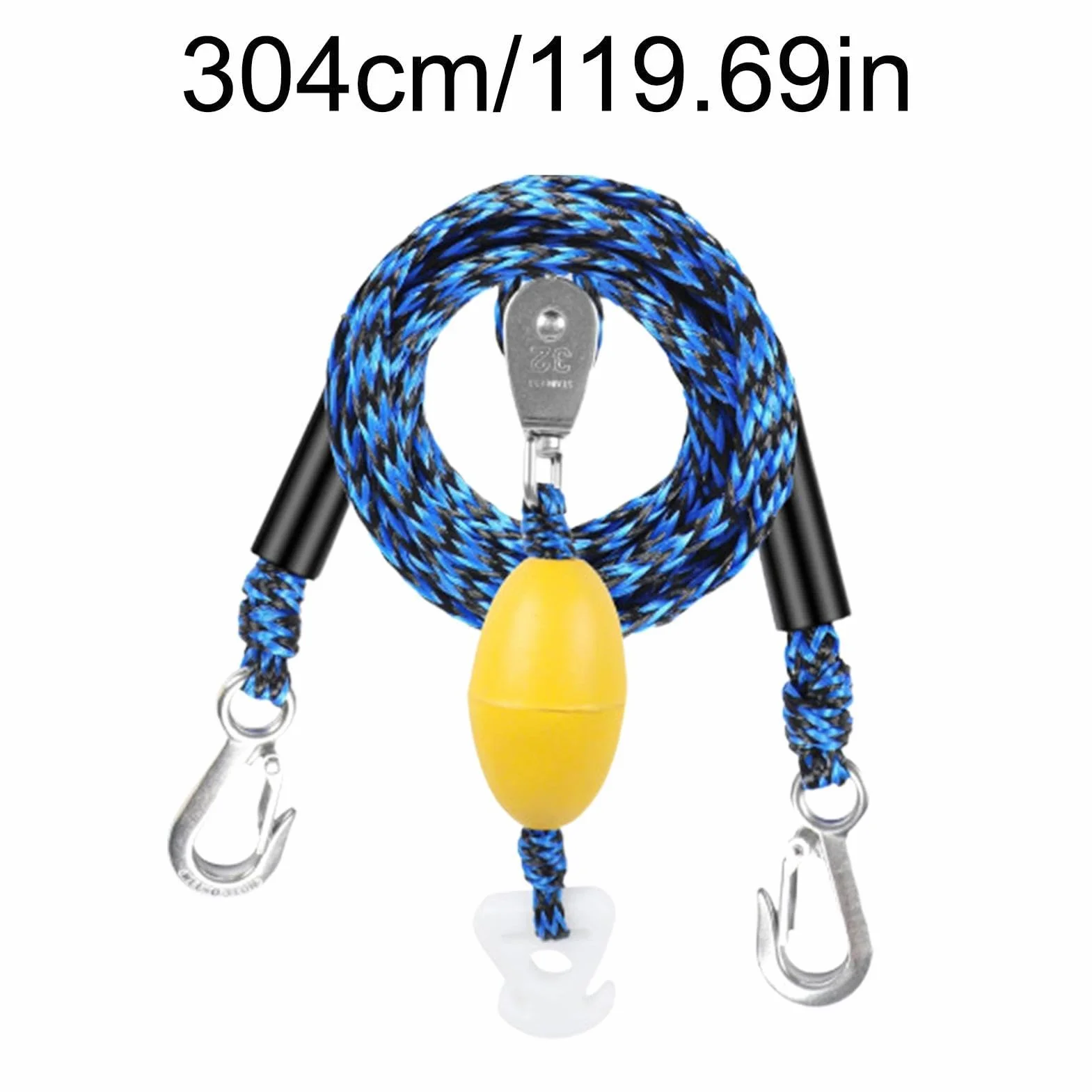 Imbracatura da Traino per Tubing con Gancio e Carrucola Girevole 360° per Sport Acquatici