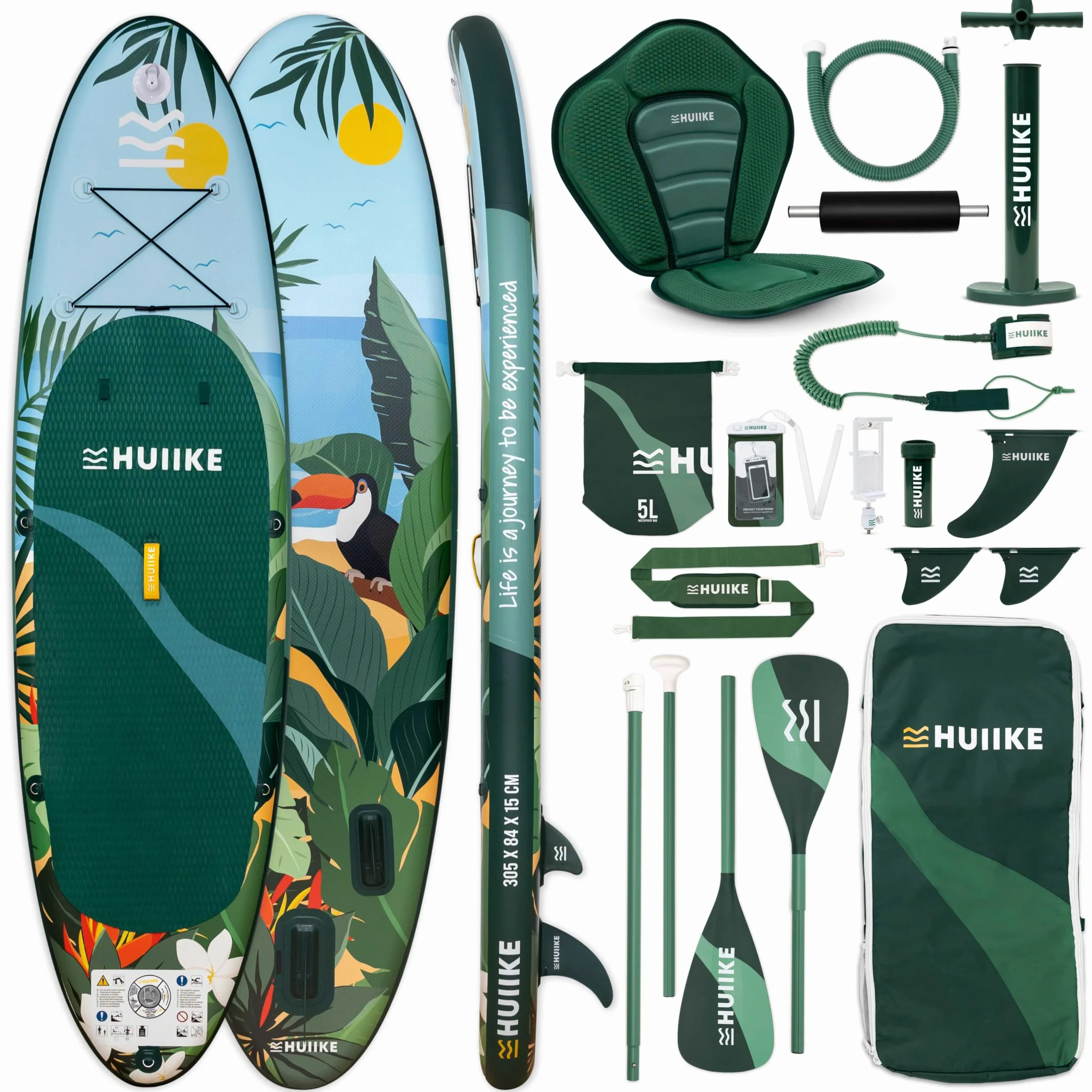 Tavola Sup Gonfiabile Adulti HUIIKE 305 x 84 x 15 cm, Carico Massimo 130 kg, con Accessori Inclusi