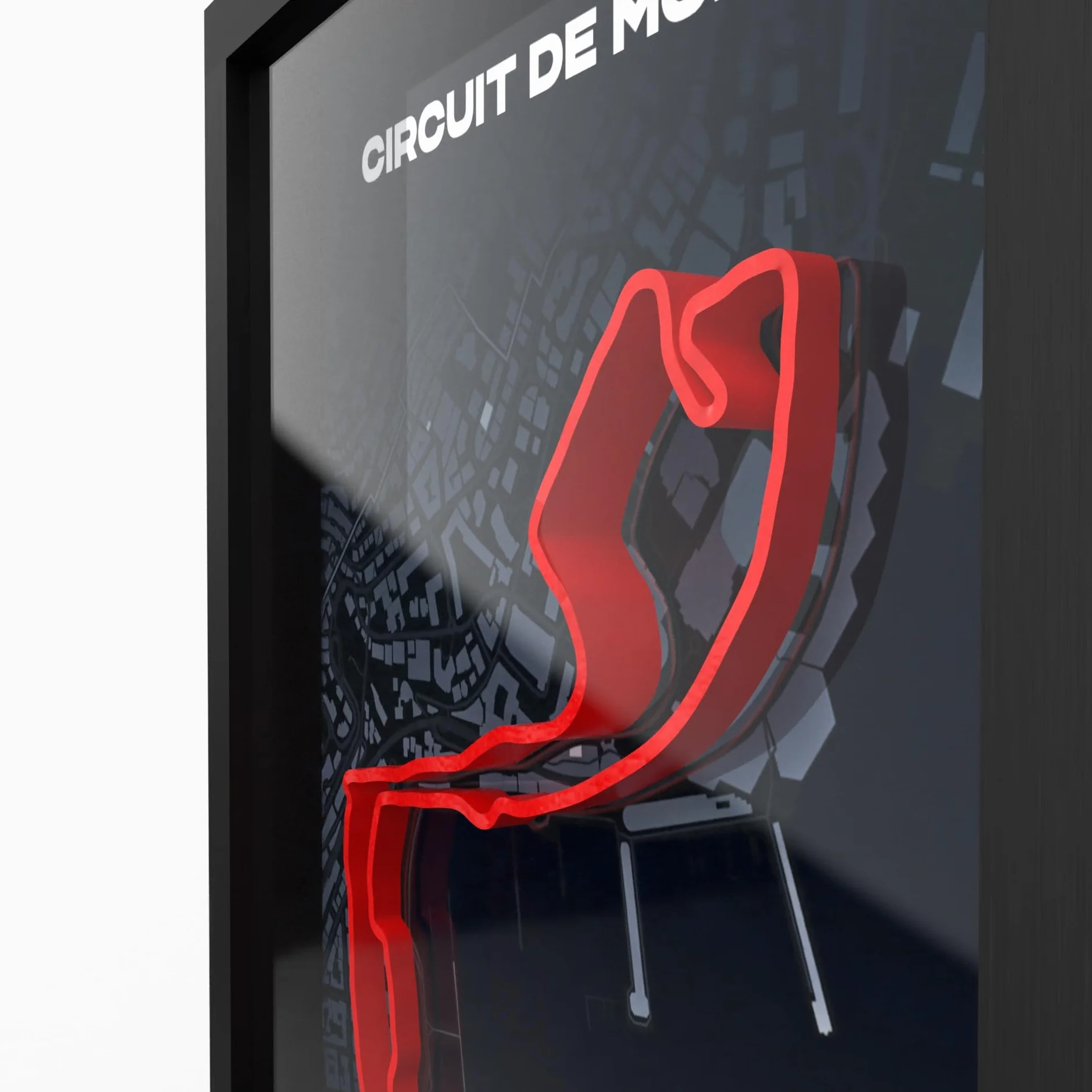 Monaco GP A4 Poster 3D w ramie drewnianej, nadruk toru wyścigowego, prezent dla fanów motorsportu