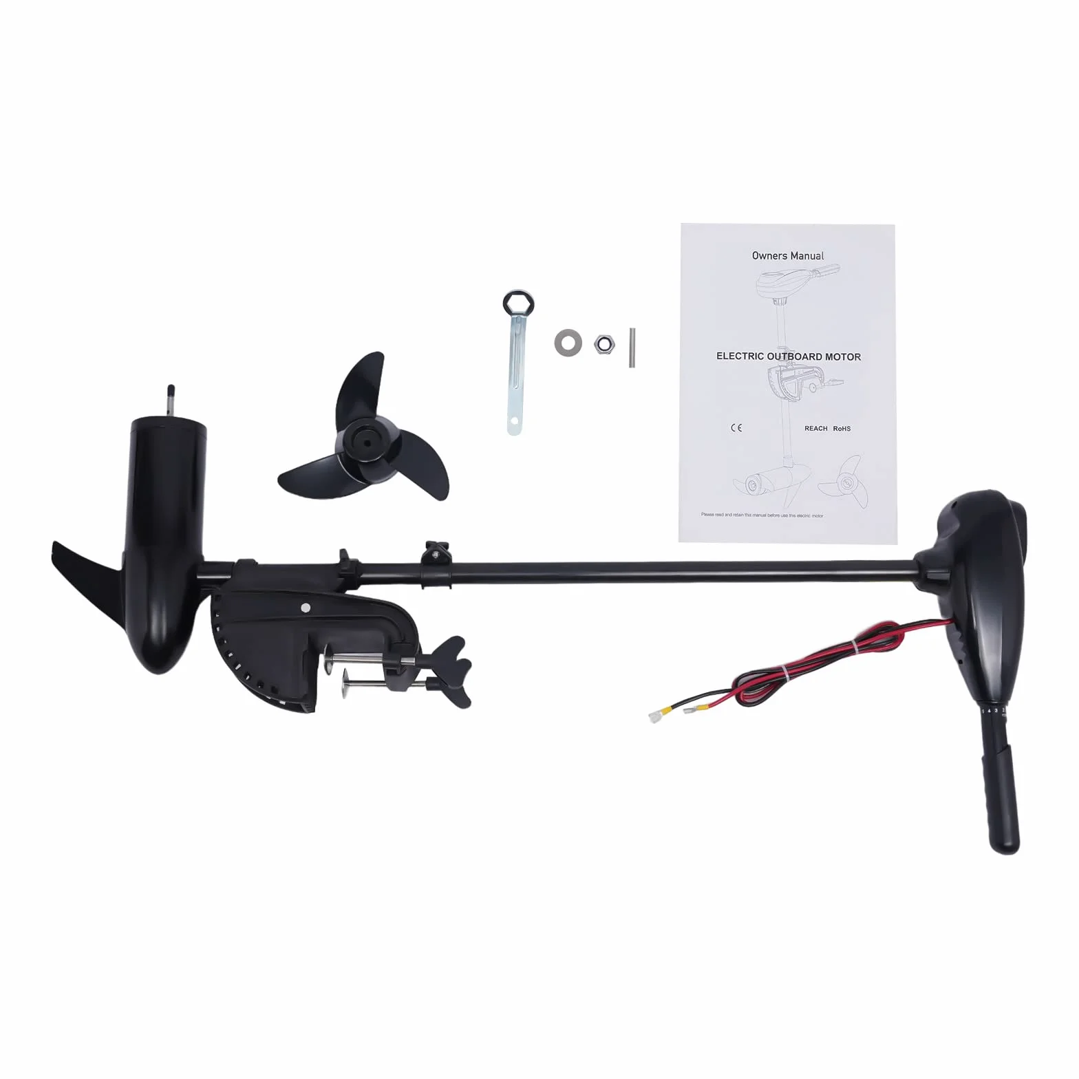 Motore fuoribordo elettrico 80 libbre 1.2 HP 800 W 12 V con maniglia retrattile