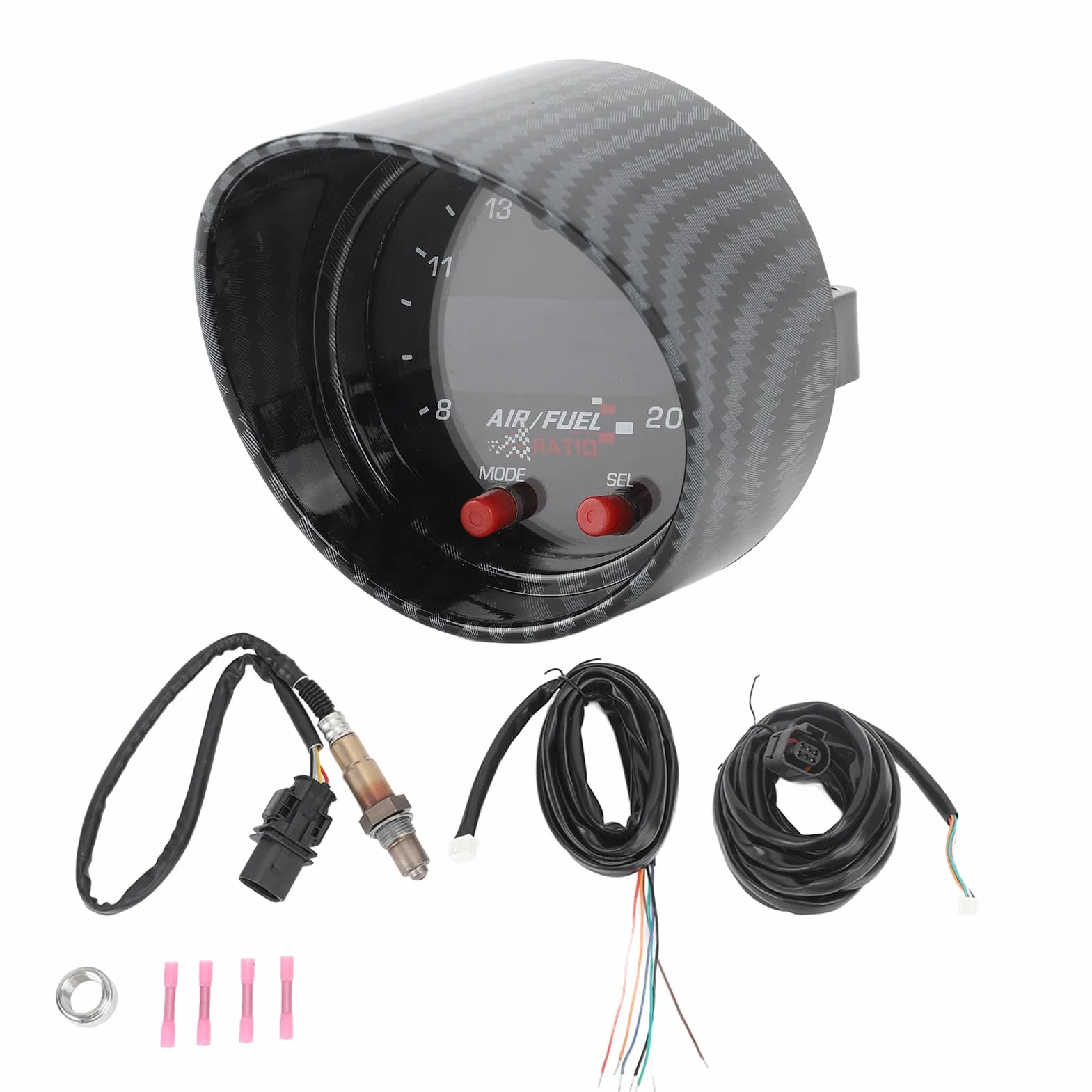 Kit Manometro UEGO a Banda Larga 30-0300 Display Rapporto Carburante Aria 52mm Indicatore di Controllo Sensore UEGO AFR a Banda Larga con Oscuramento Automatico