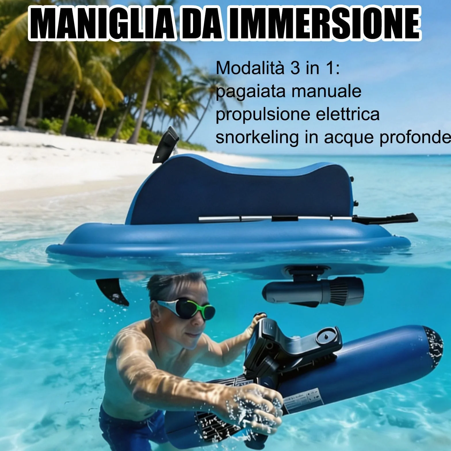 Jetski Elettrica Subacquea 700W 11km/h 9 Velocità Brushless con Motore Gonfiabile