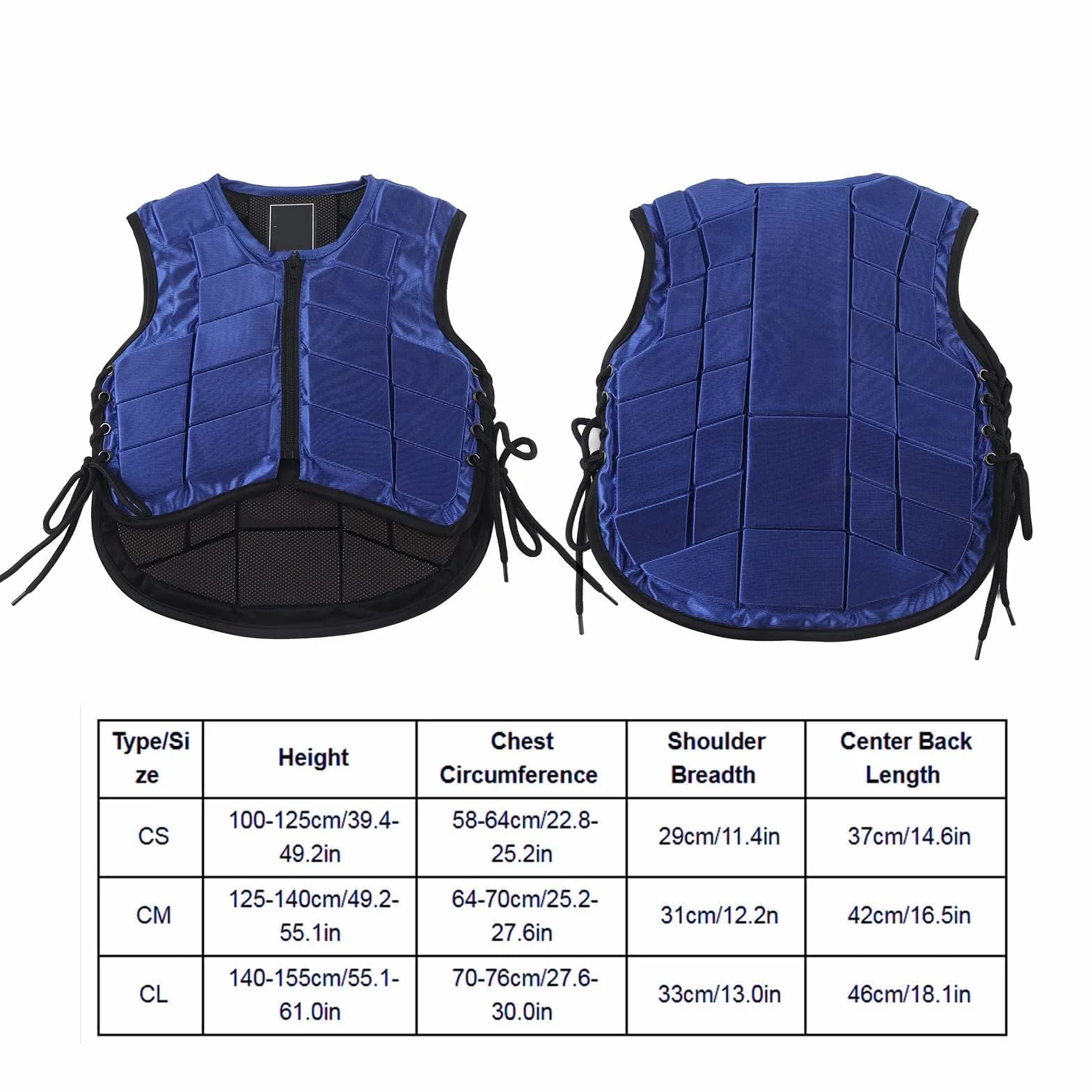 Cyrank Gilet Equestre per Bambini, Gilet Protettivo Equestre Imbottito in Schiuma di Nylon