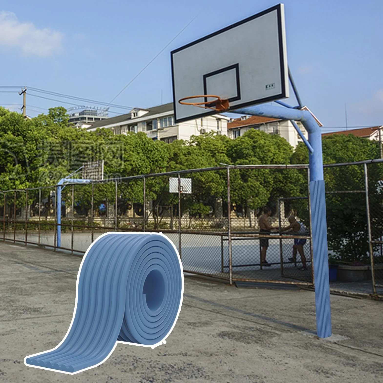 Imbottitura Protettiva per Palo da Basket 8mm Autoadesivo 4 Pezzi