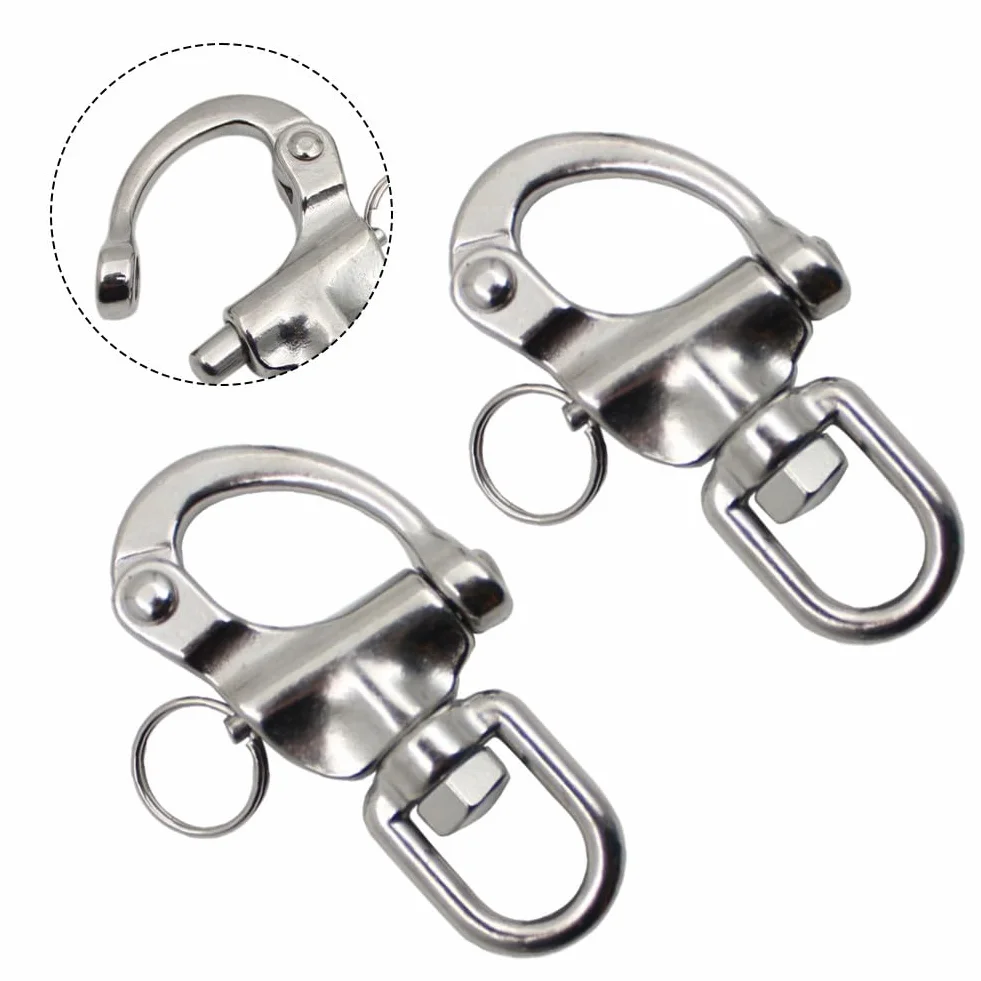 Moschettone a sgancio rapido in acciaio inox 316 70 mm per barca e vela
