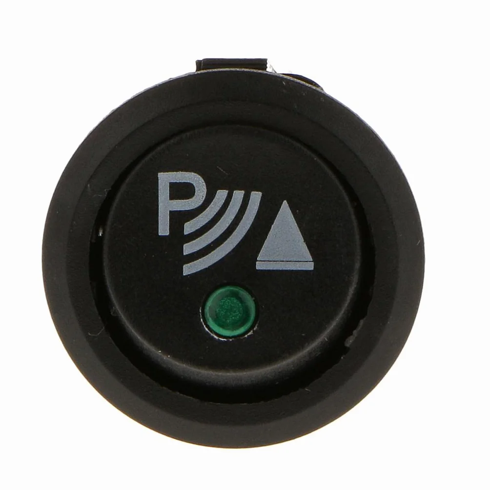 Interruttore a Bilanciere Rotondo 12V Plastica Metallo per Sensori Parcheggio