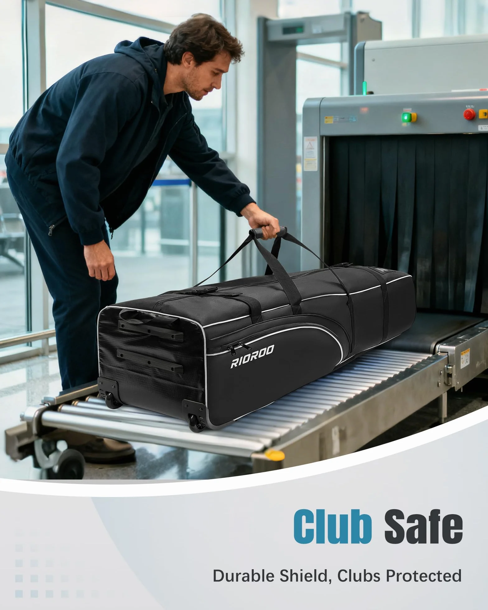 Borsa da Viaggio per Golf con Ruote Impermeabile Resistente all'Usura Oxford Custodia Imbottita per Mazze
