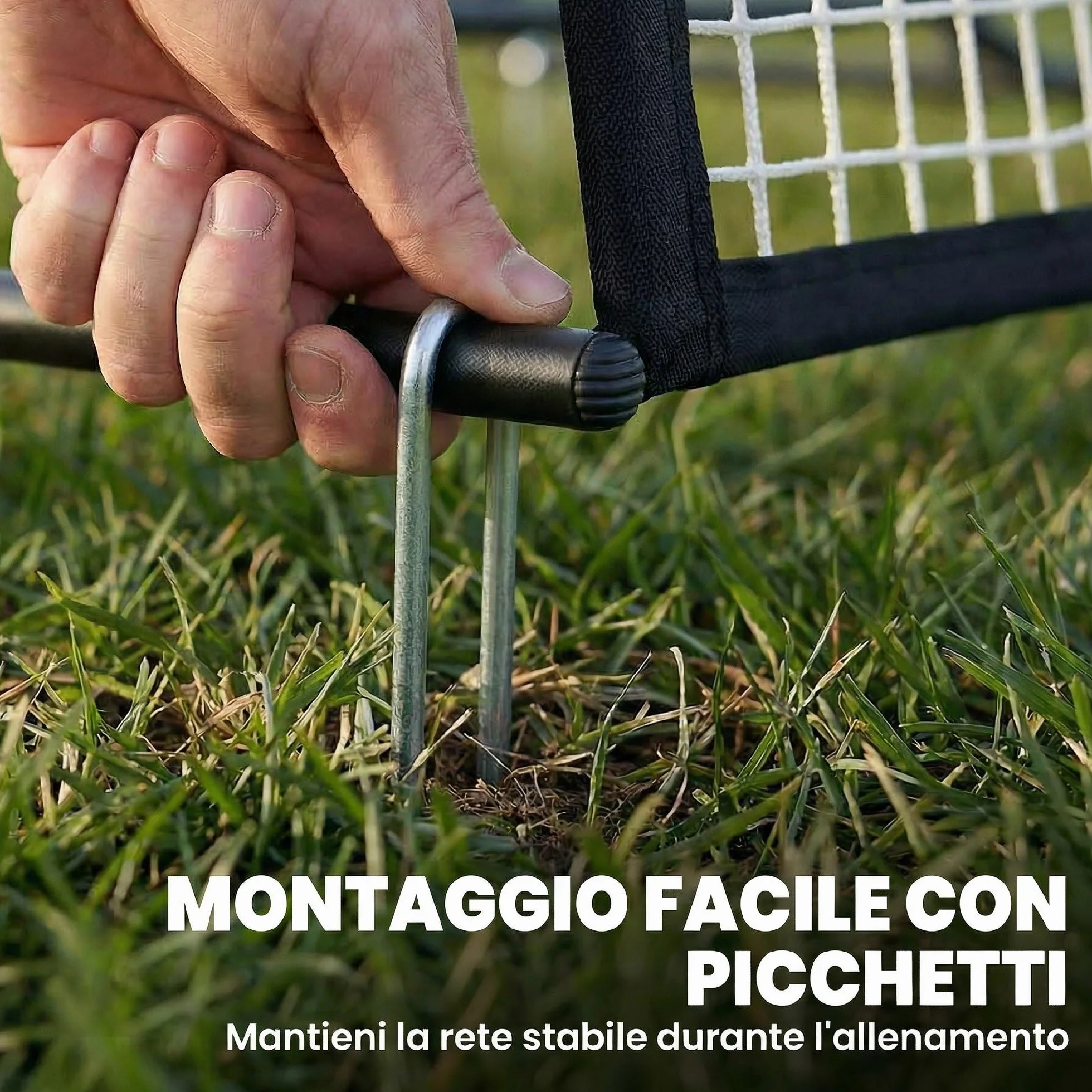 SPORTNOW 2 in 1 Pieghevole Rete di Rimbalzo per Calcio Doppio Lato con Borsa per Trasporto, Nero