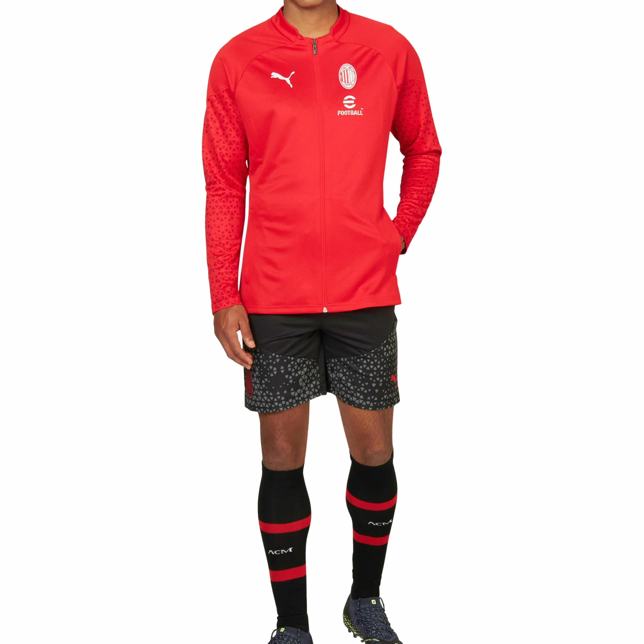 A.C. Milan - Giacca Training,Rosso, Adulto, Unisex