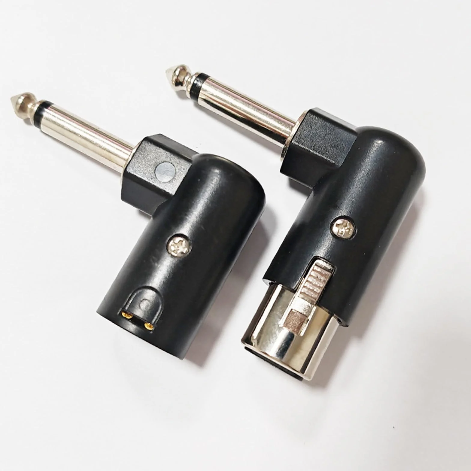 Adattatore ad angolo retto da 6,35 mm a XLR maschio/femmina per chitarre, tastiere e mixer