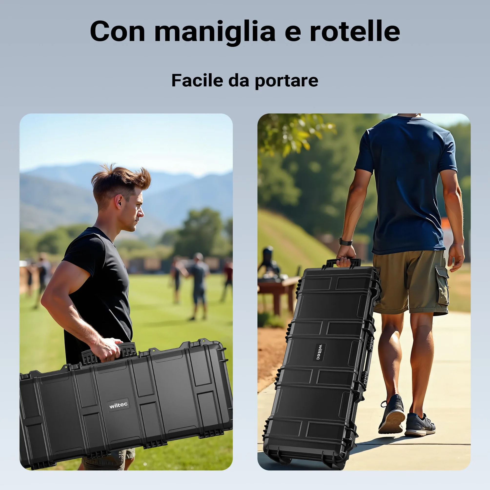 Wiltec Valigetta porta armi 97,8 x 42 x 17,3 cm per armi lunghe