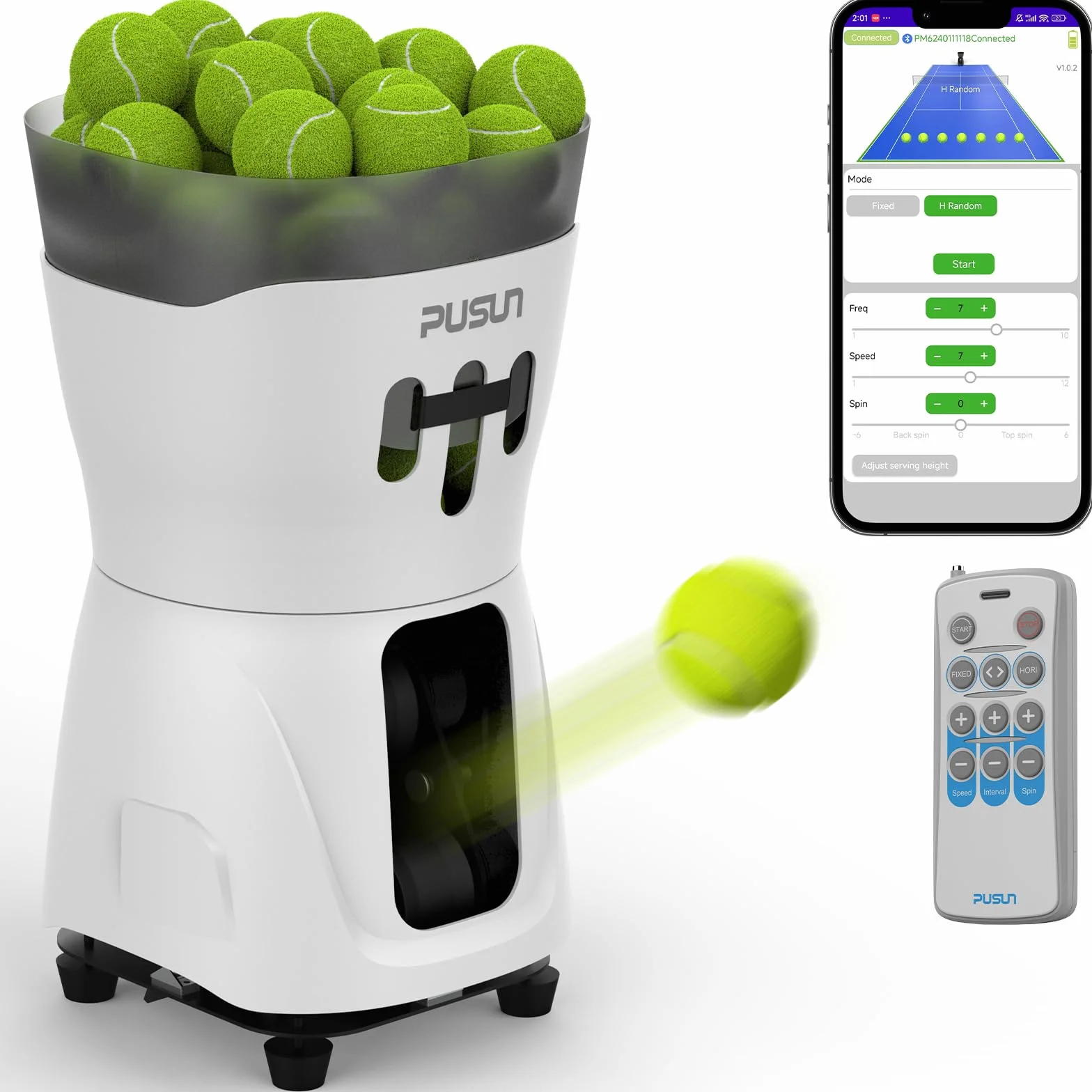 PT Mini PRO Macchina per palline da tennis compatta leggera per principianti auto-allenamento