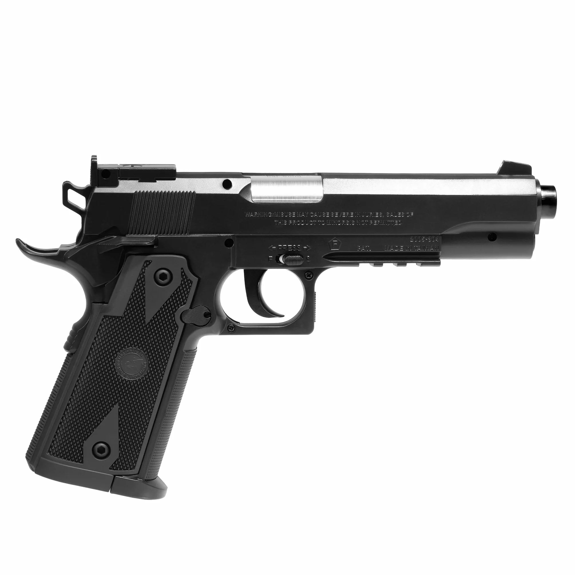Pistola Softair 1911 Co2 Bundle Completo 5 bombolette 1000 Pallini 6mm nero 0,8 joule