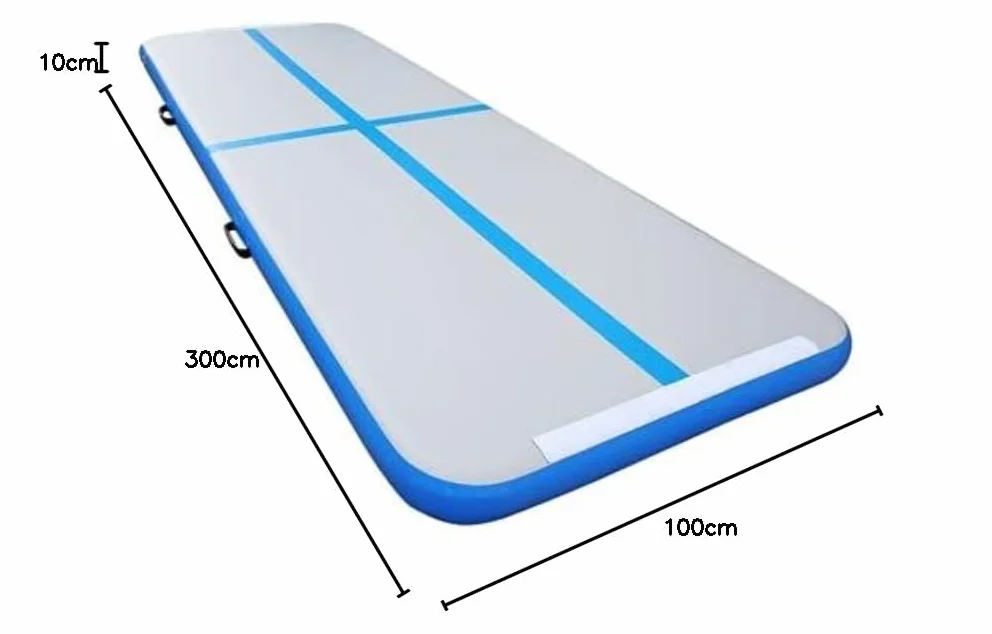Air Track 300 x 100 x 10 cm, blu/grigio con pompa elettrica