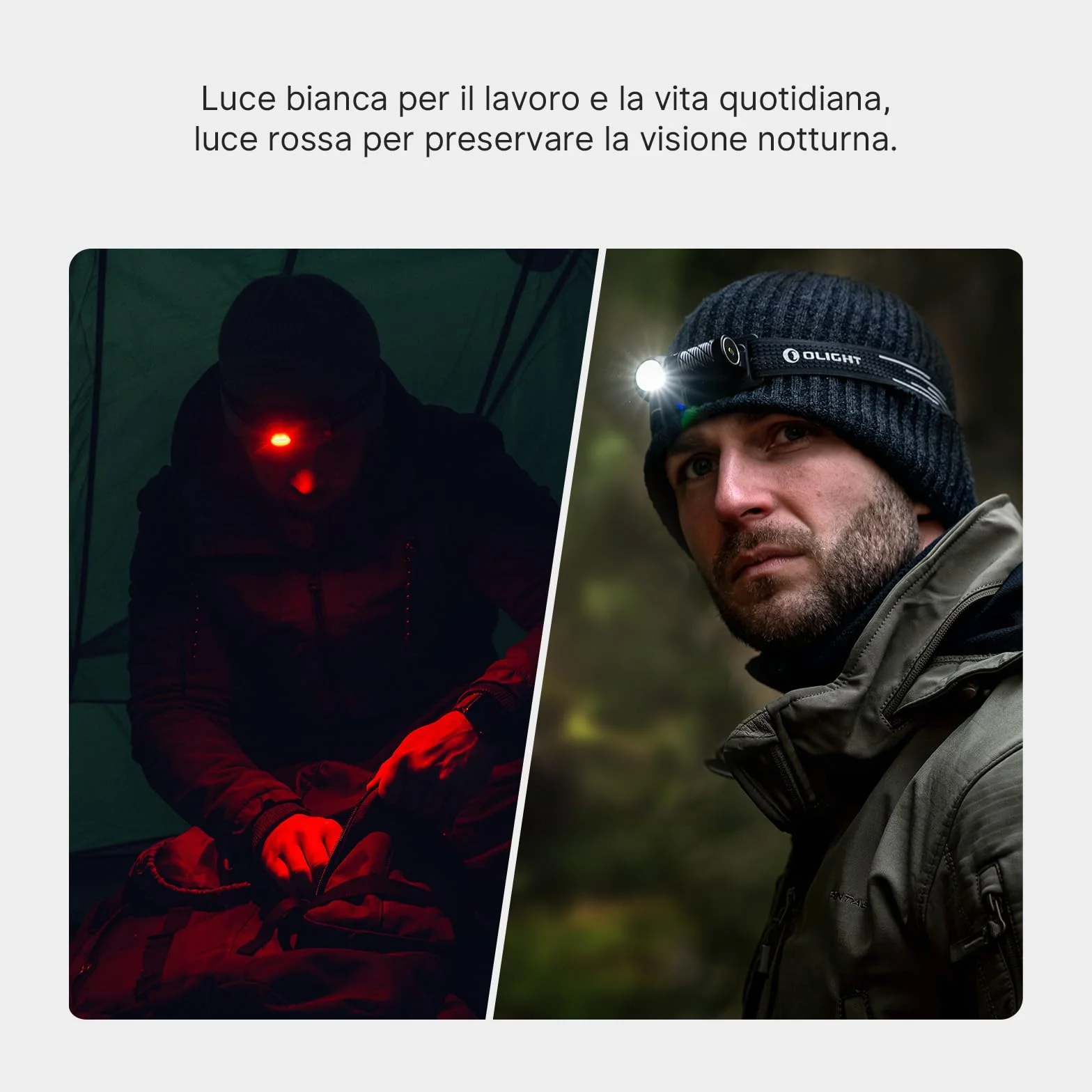 OLIGHT Perun 3 Mini HCRI Torcia Frontale Ricaricabile 920 Lumen 90 CRI Luce Bianca e Rossa